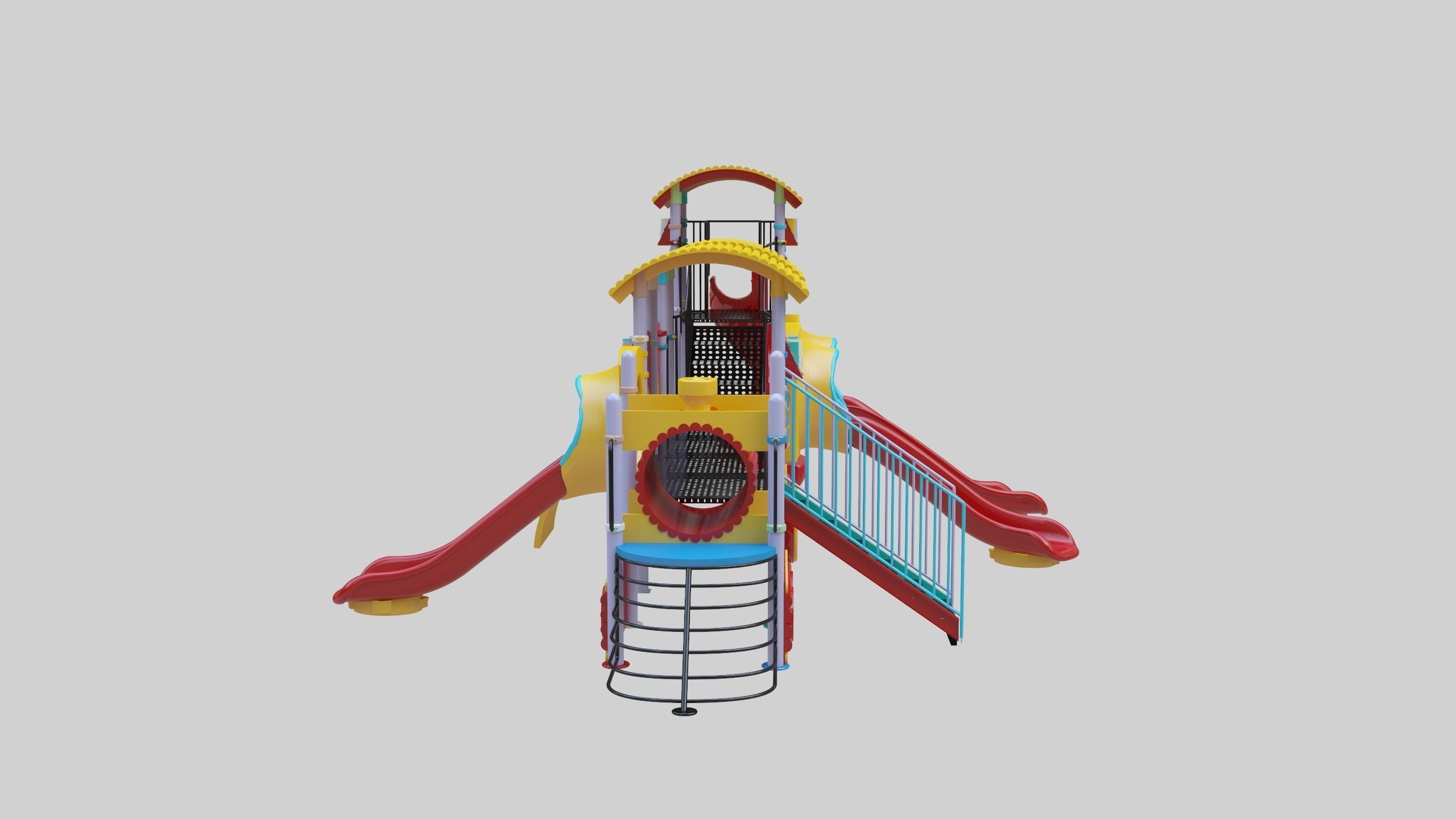 Train Style Kid Playground 06 3D model_10