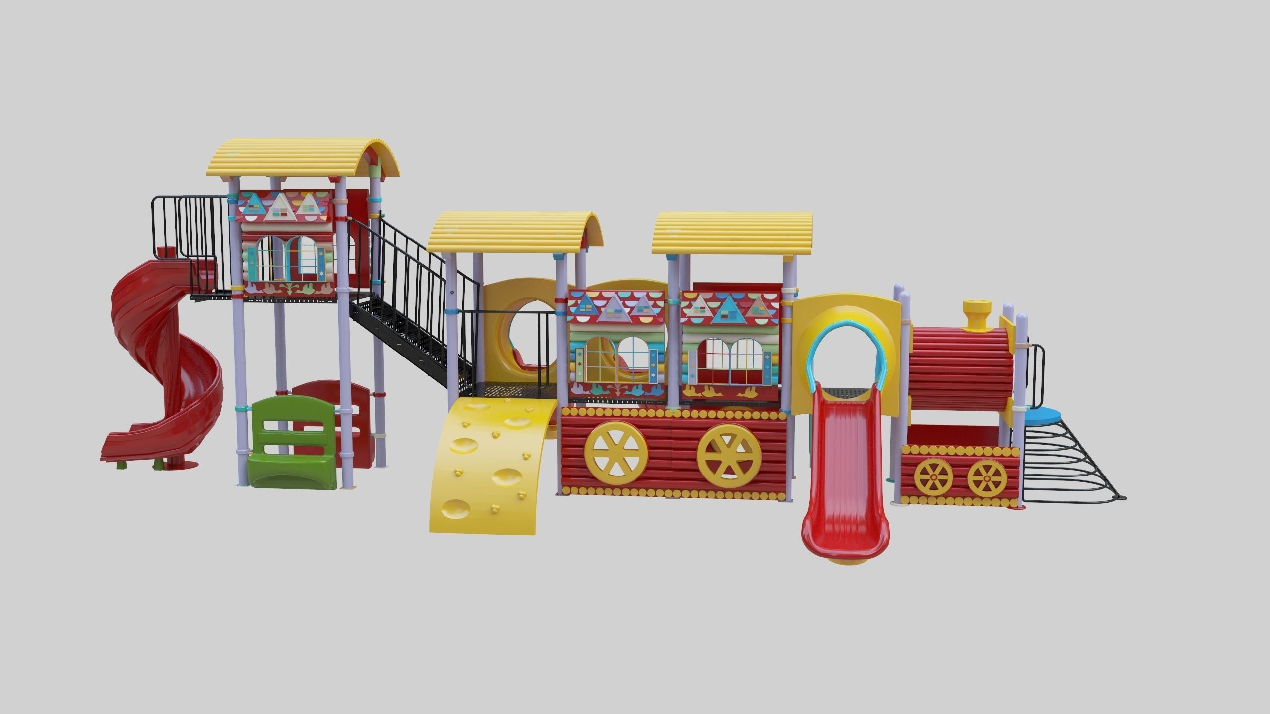 Train Style Kid Playground 06 3D model_14