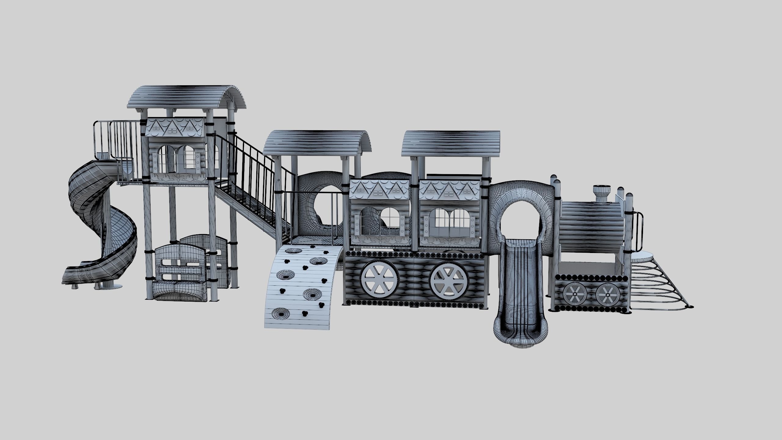 Train Style Kid Playground 06 3D model_38