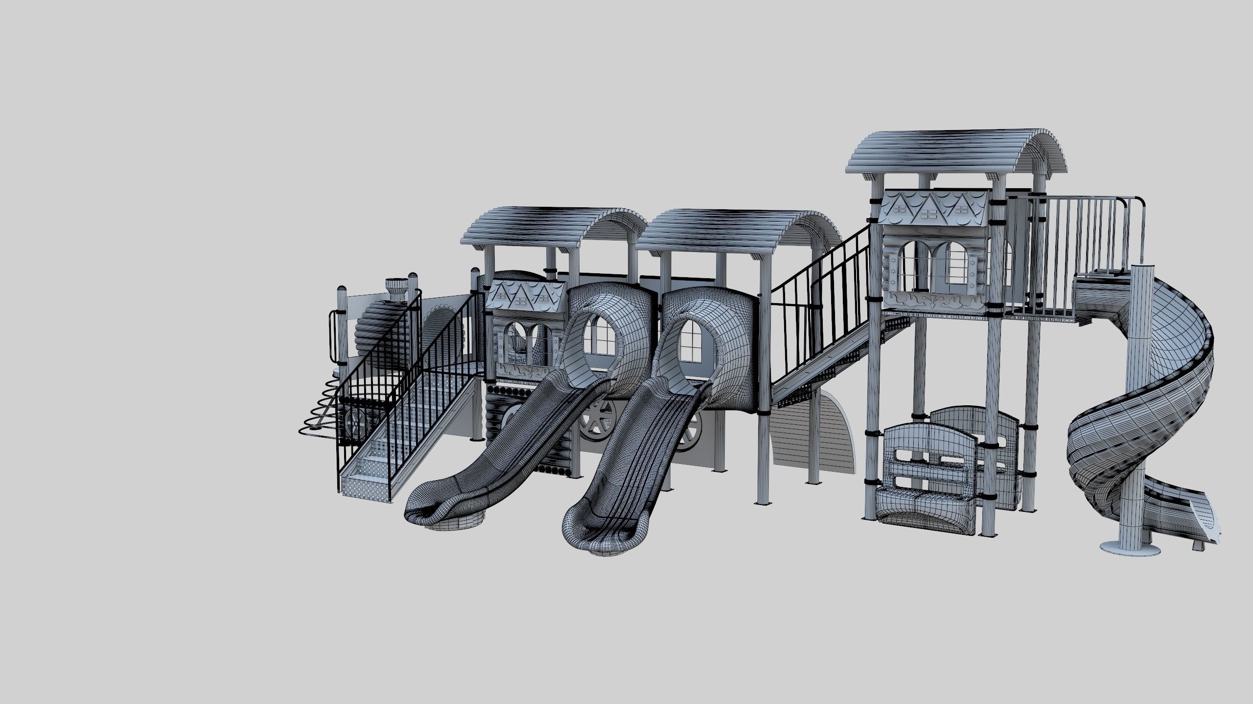 Train Style Kid Playground 06 3D model_45