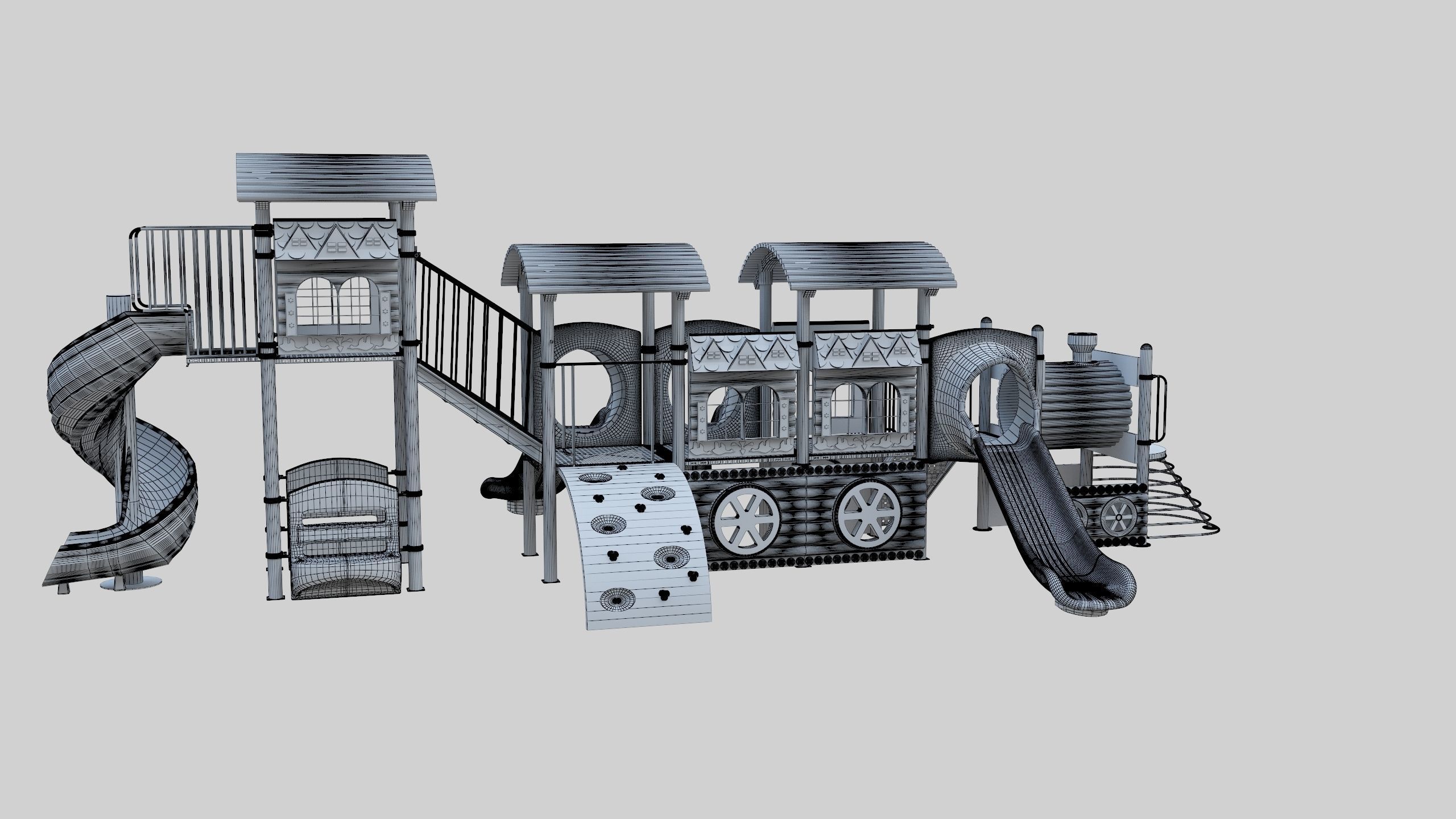 Train Style Kid Playground 06 3D model_39
