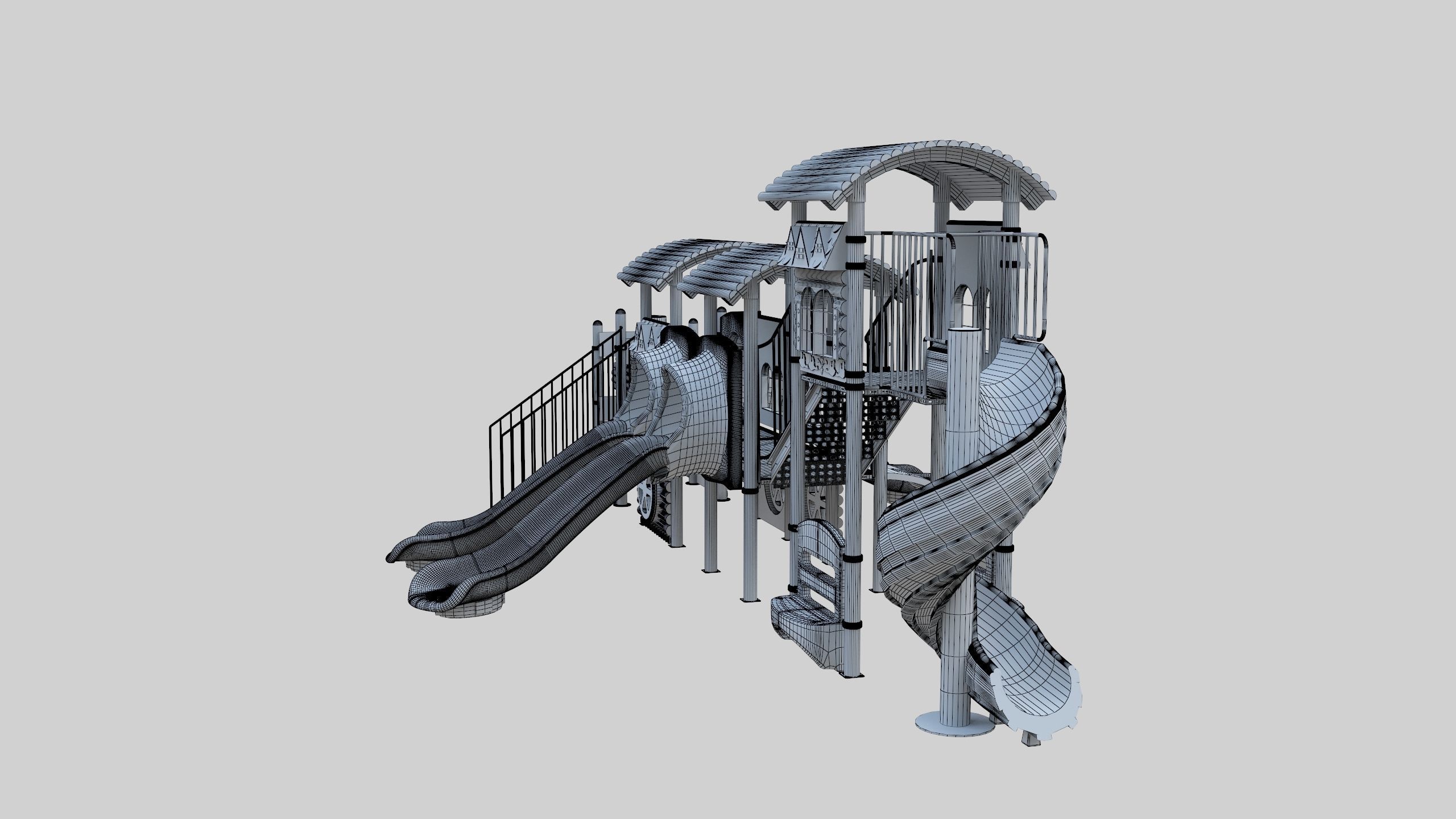Train Style Kid Playground 06 3D model_43