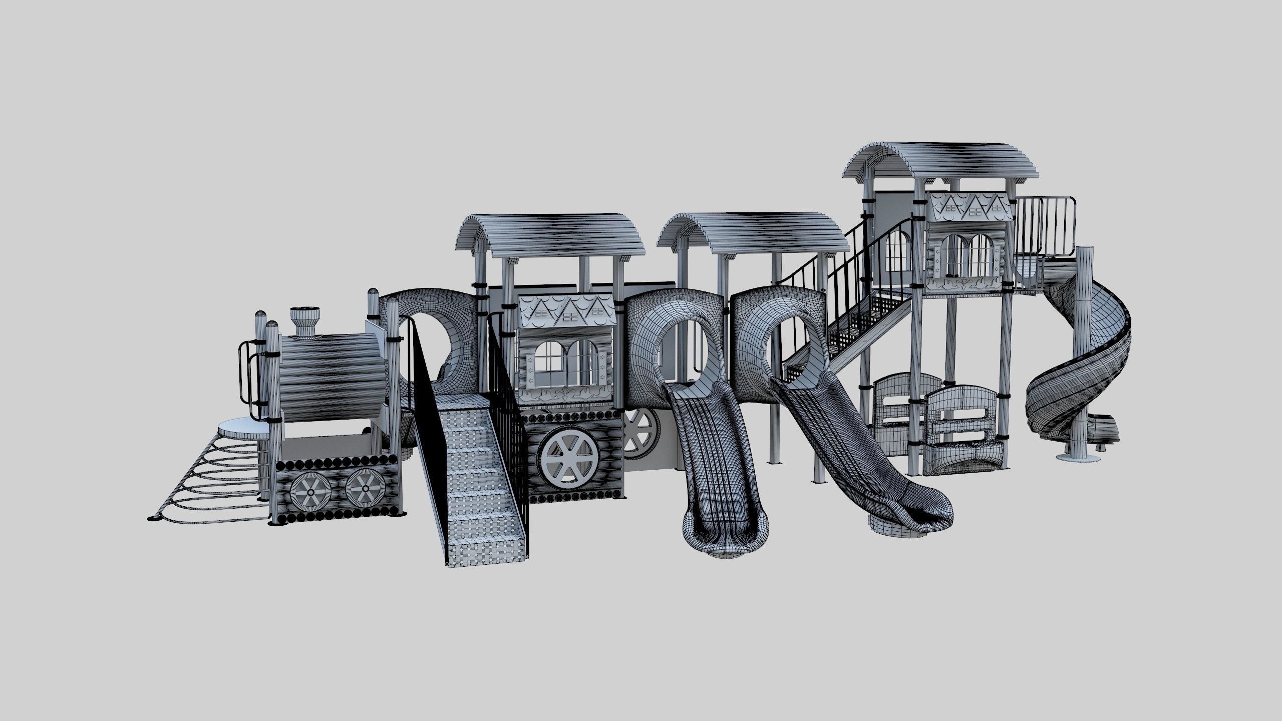 Train Style Kid Playground 06 3D model_49