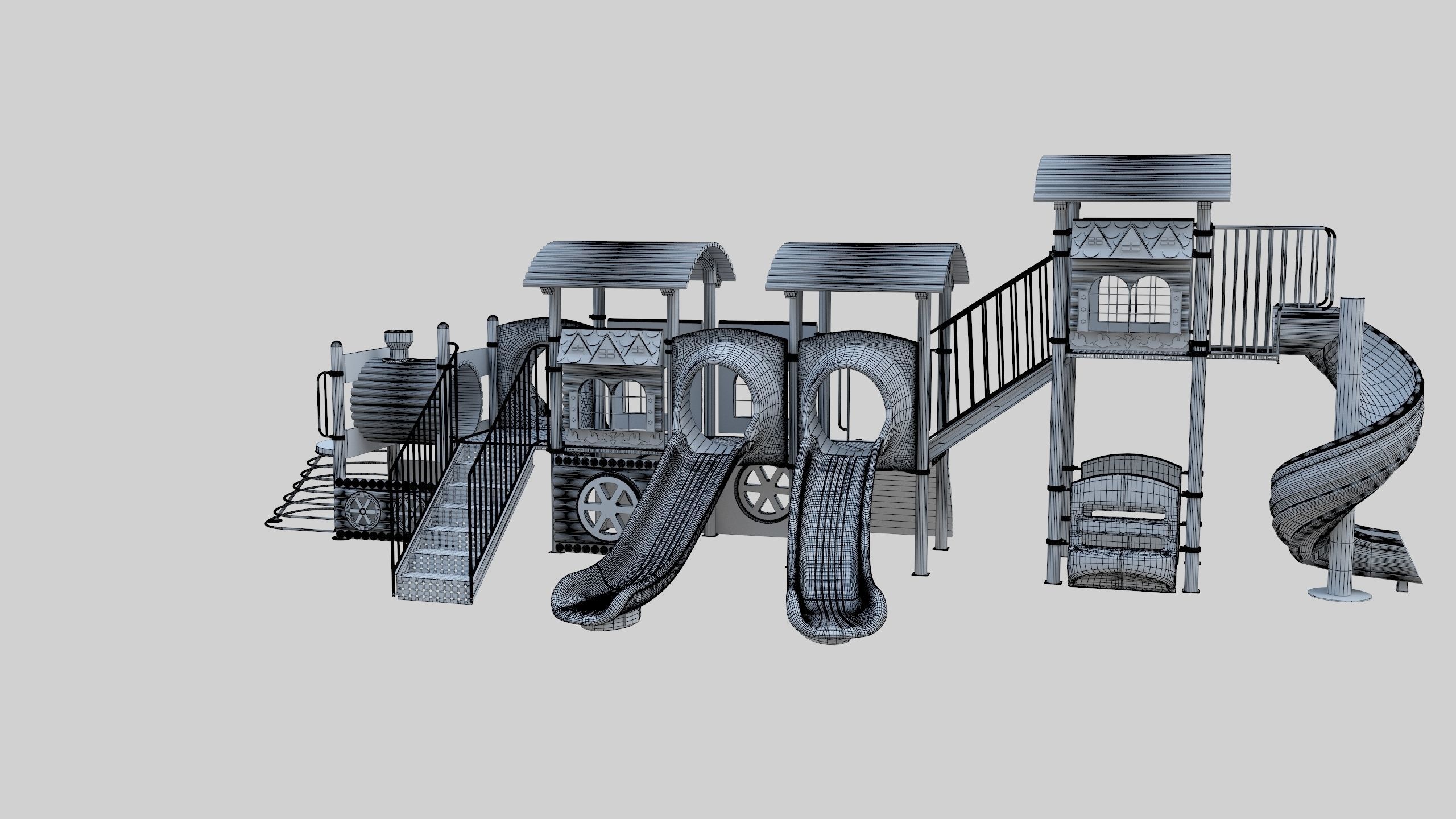 Train Style Kid Playground 06 3D model_46