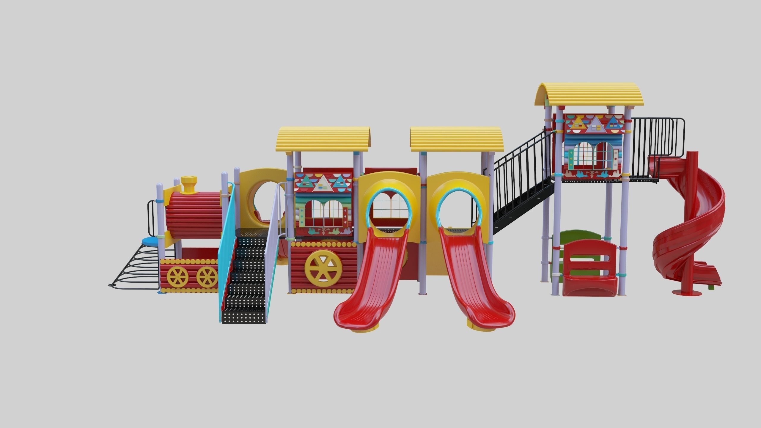 Train Style Kid Playground 06 3D model_23