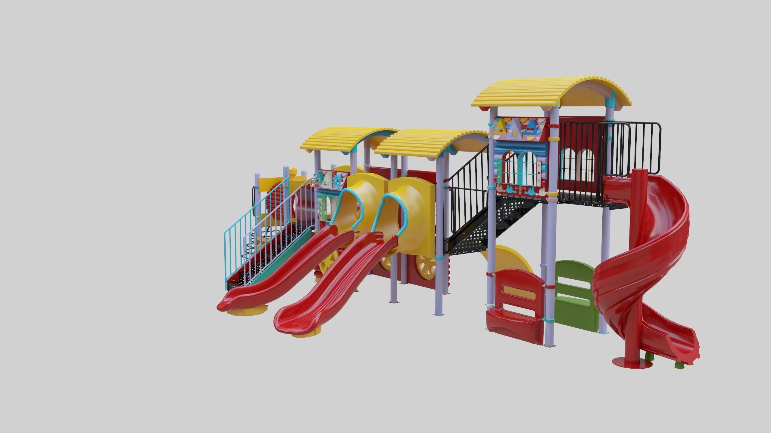 Train Style Kid Playground 06 3D model_20