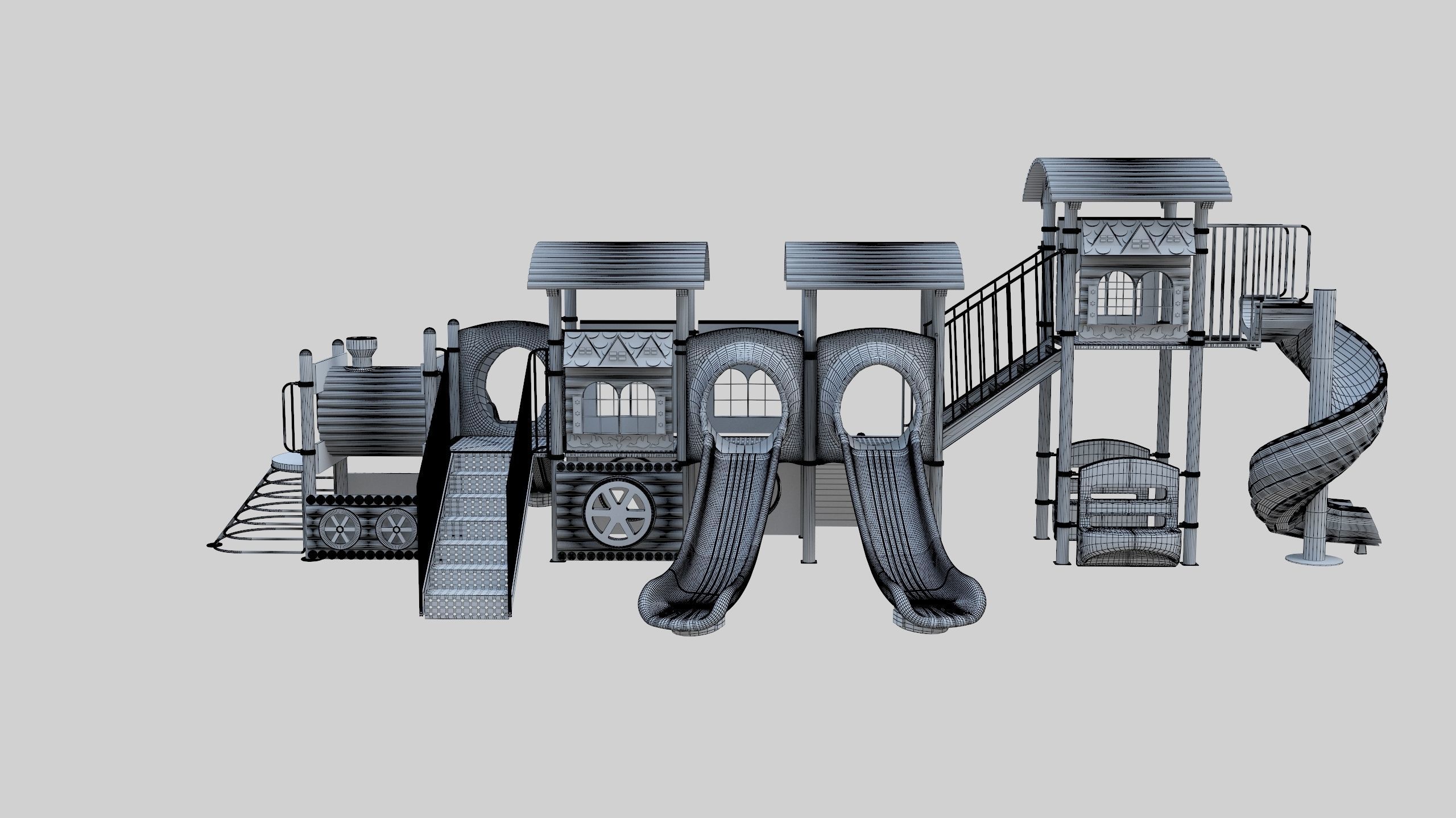 Train Style Kid Playground 06 3D model_47