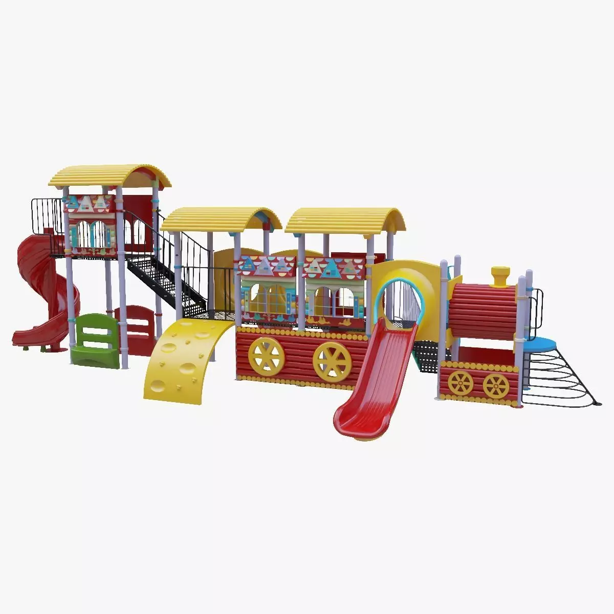 Train Style Kid Playground 06 3D model_0
