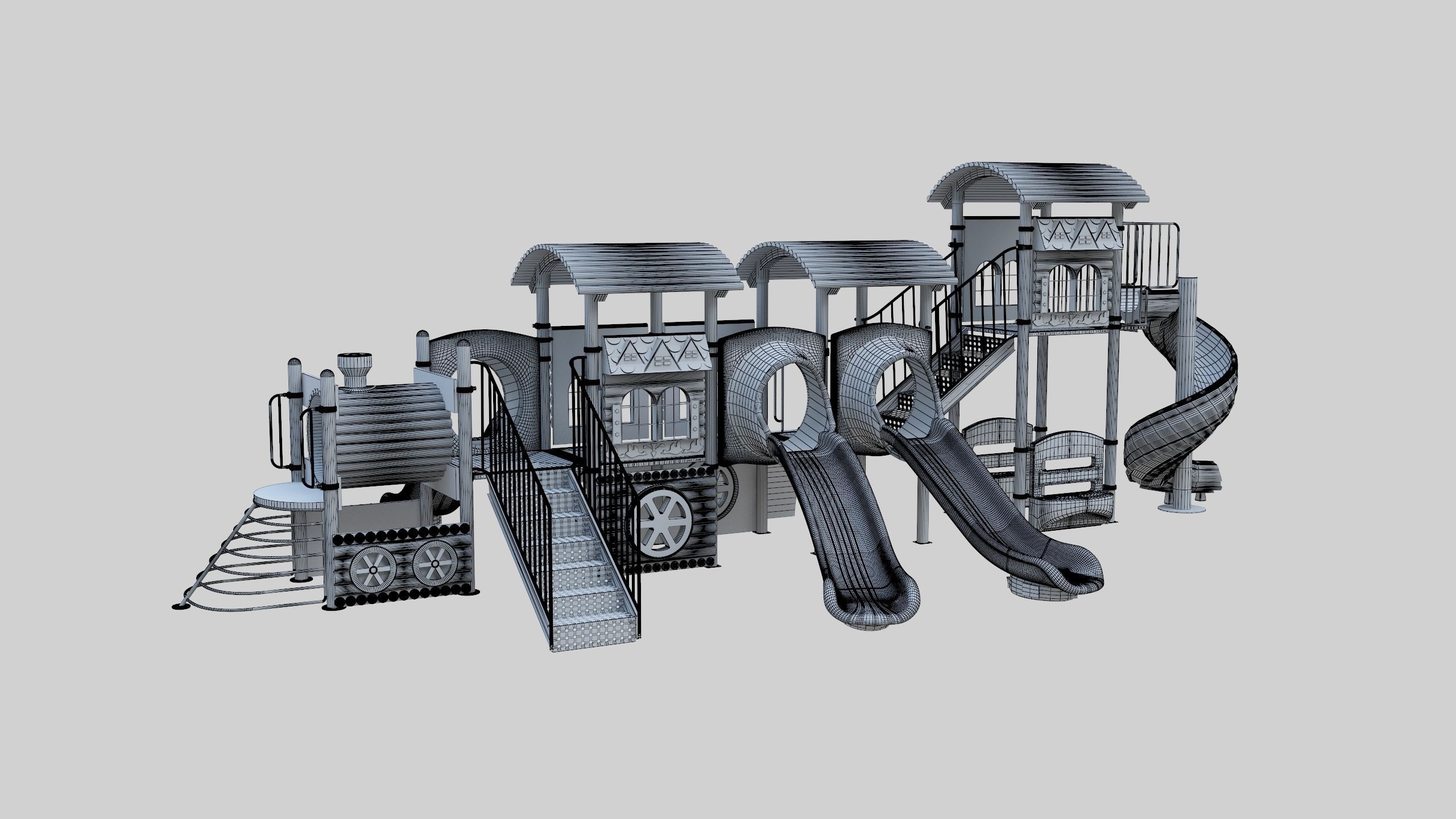 Train Style Kid Playground 06 3D model_51