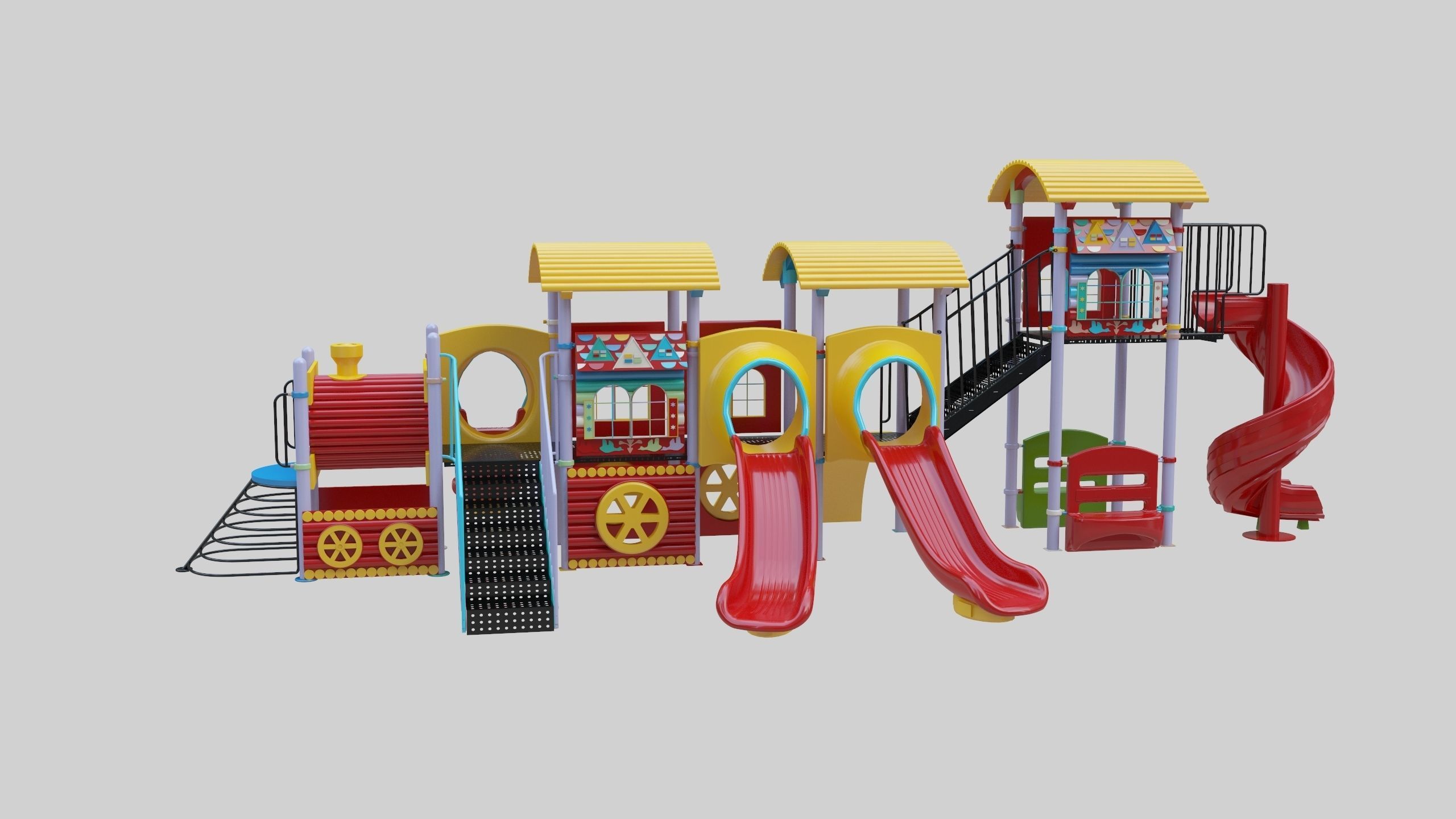 Train Style Kid Playground 06 3D model_24