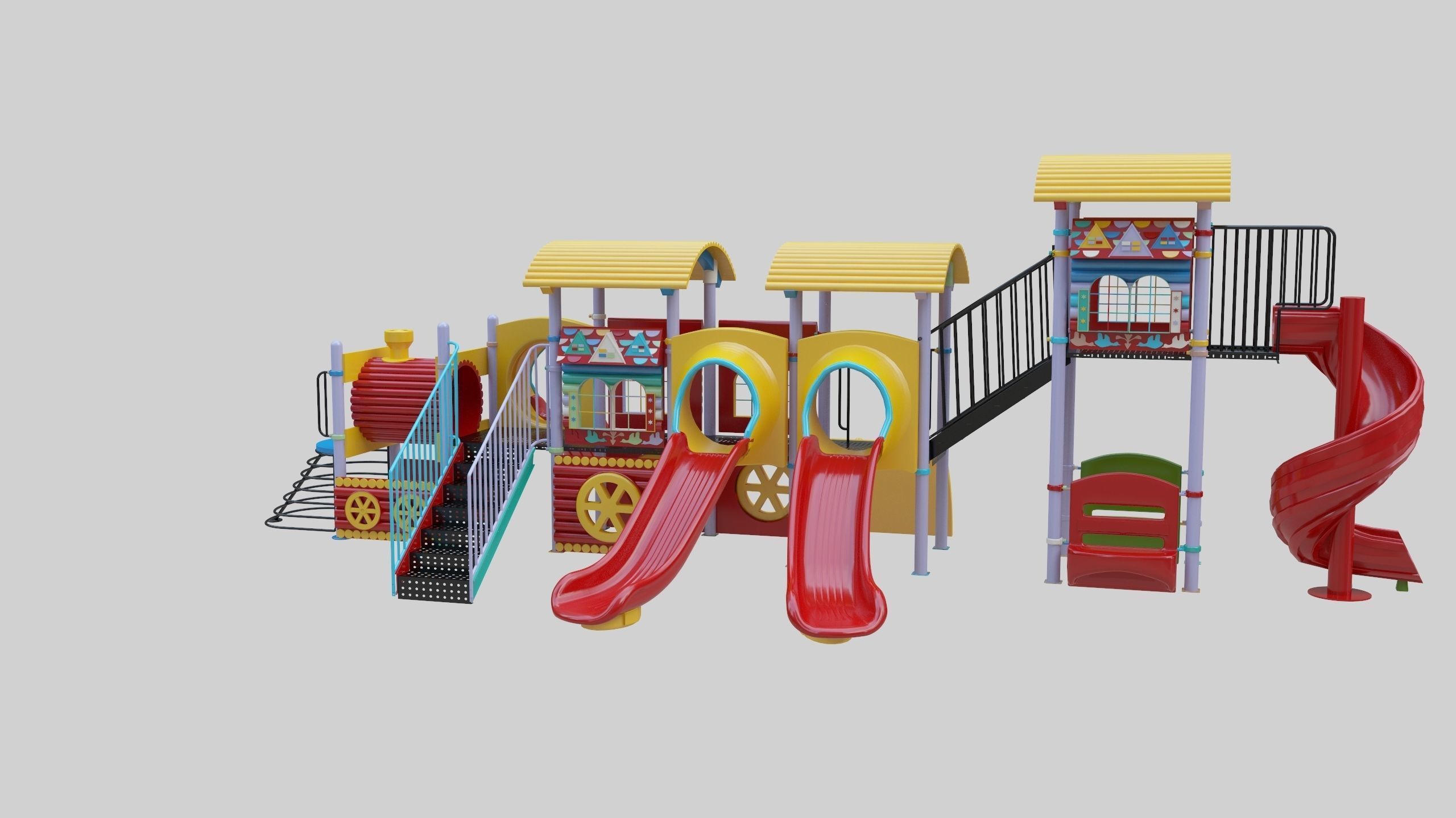 Train Style Kid Playground 06 3D model_22