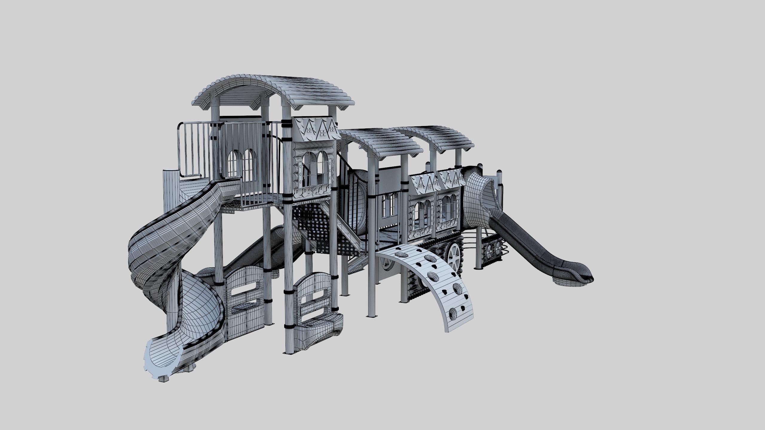 Train Style Kid Playground 06 3D model_41