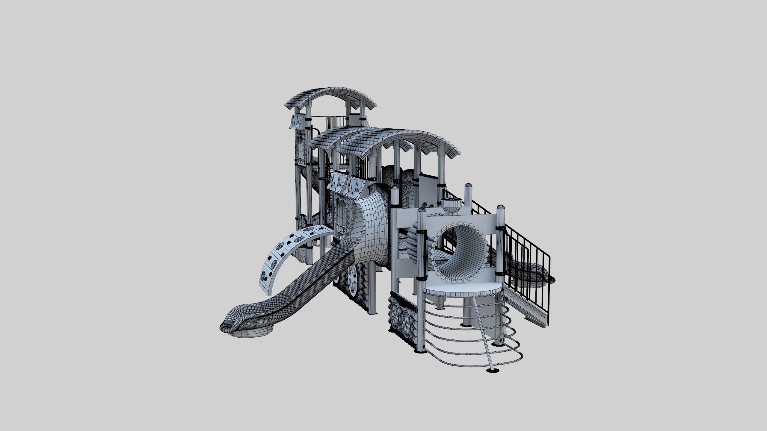 Train Style Kid Playground 06 3D model_35