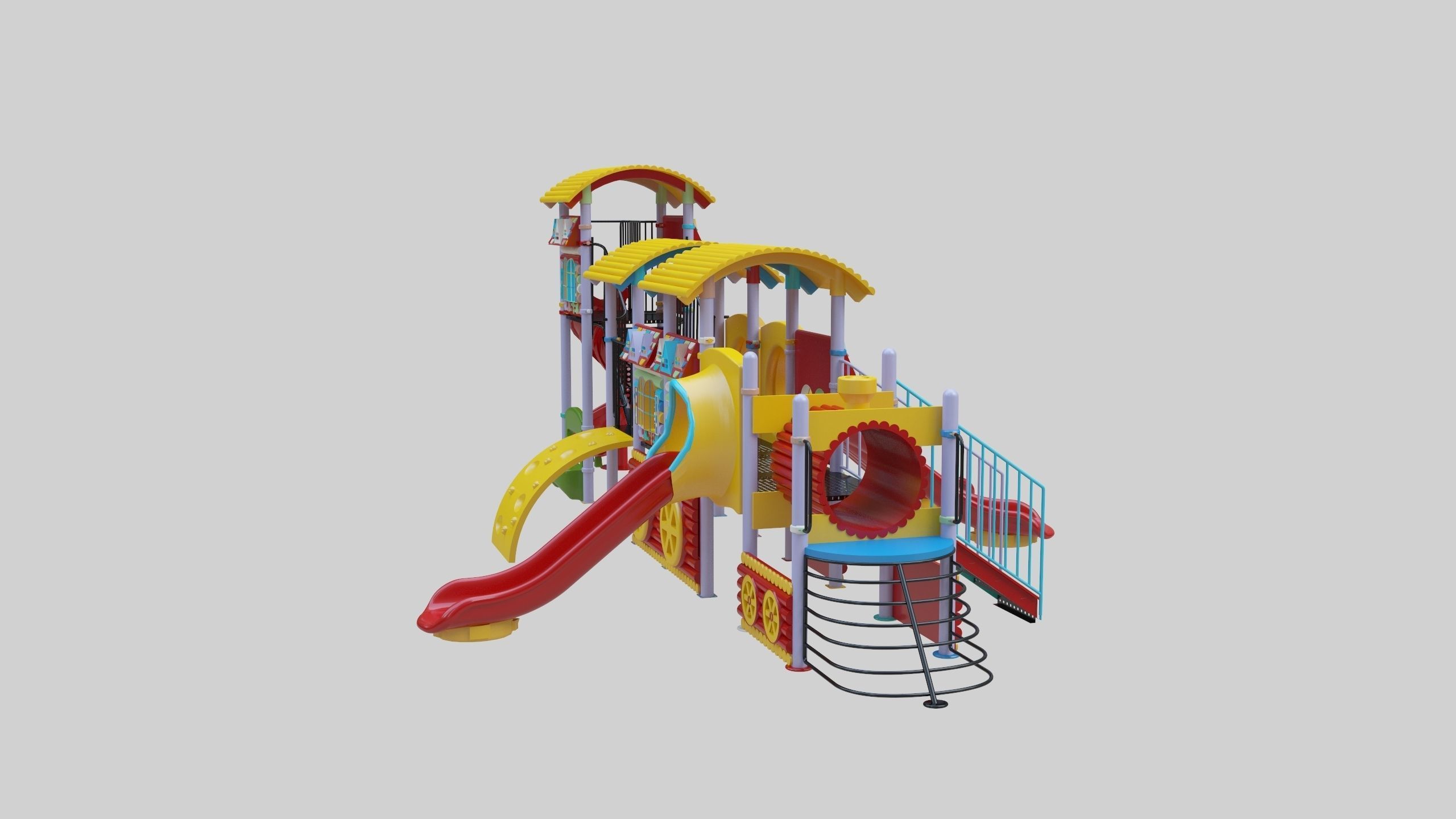 Train Style Kid Playground 06 3D model_11