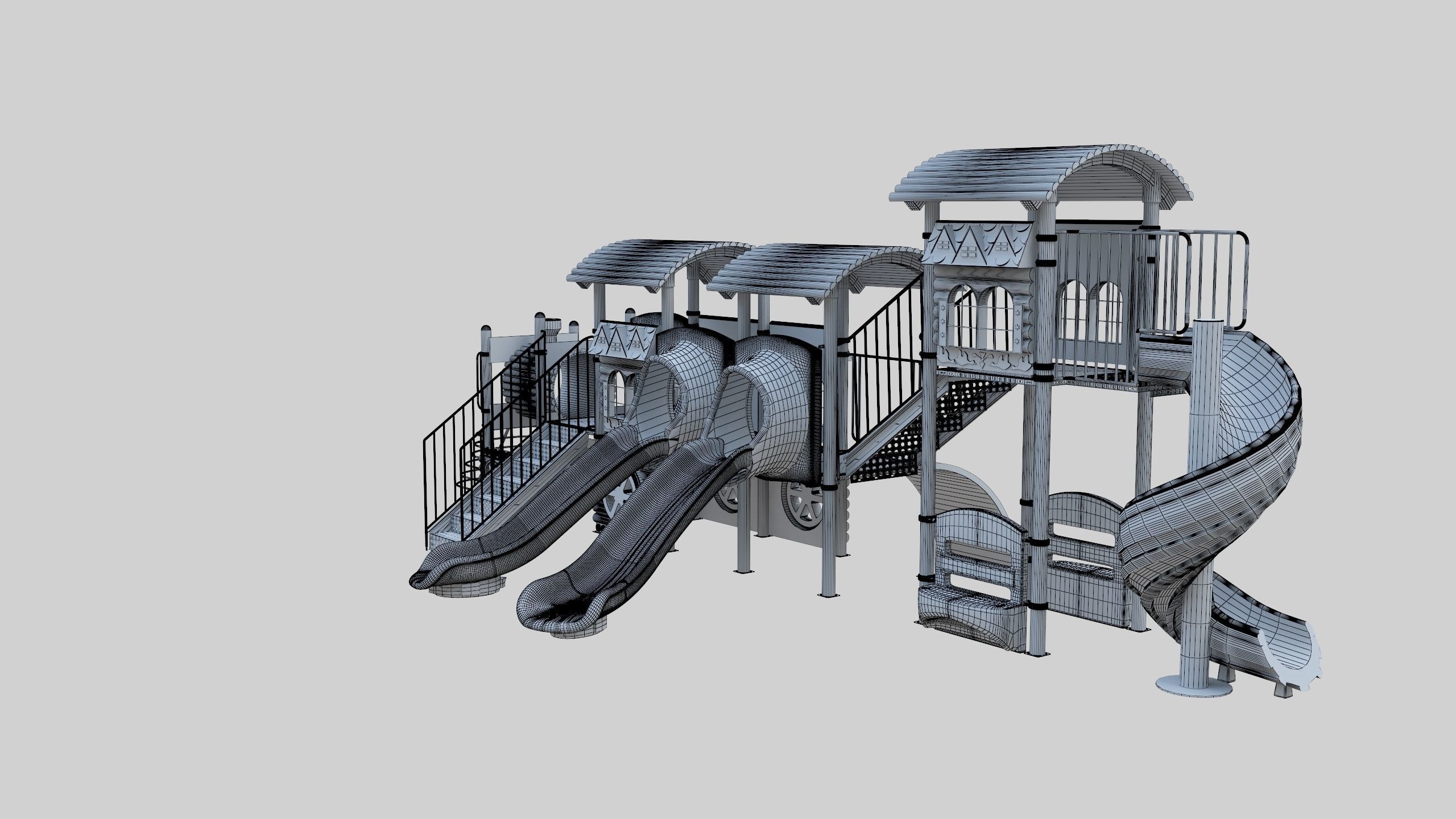 Train Style Kid Playground 06 3D model_44