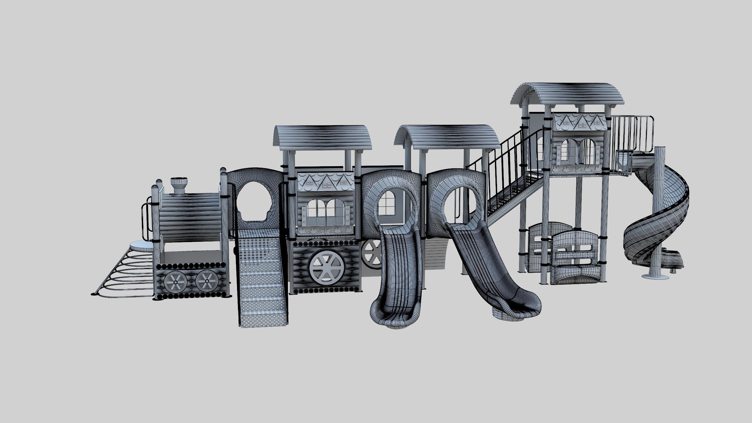 Train Style Kid Playground 06 3D model_48