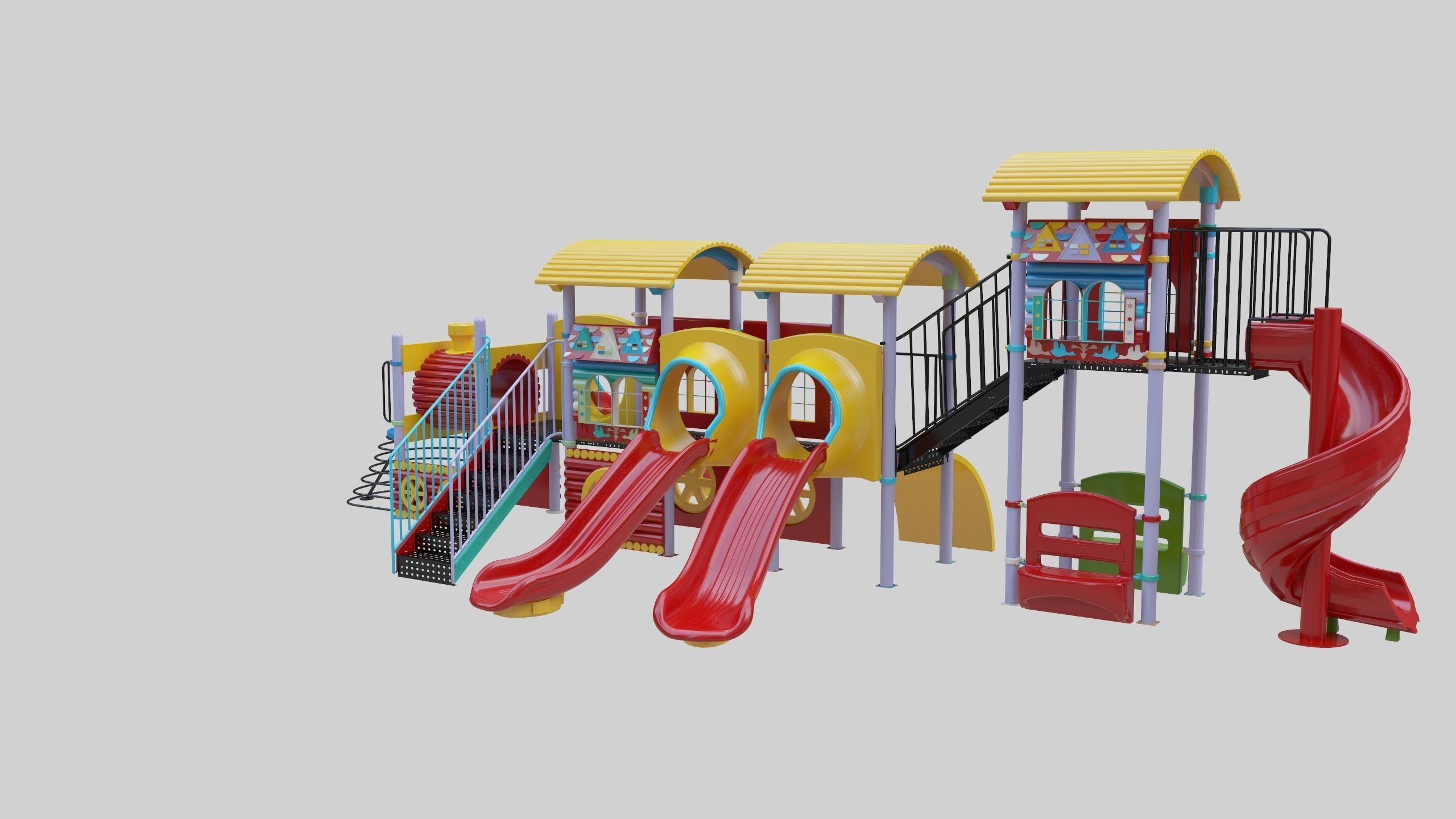 Train Style Kid Playground 06 3D model_21