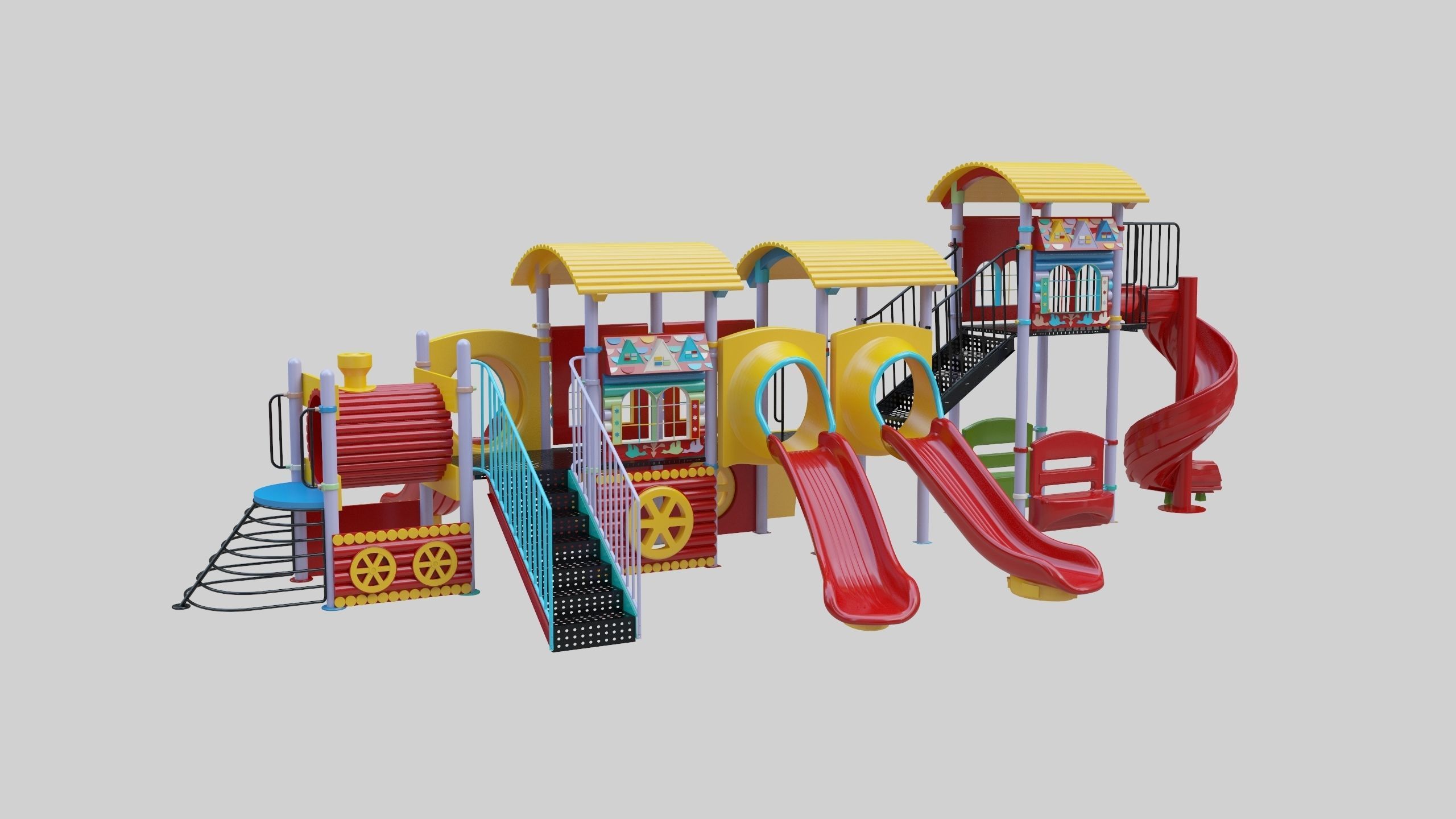 Train Style Kid Playground 06 3D model_4
