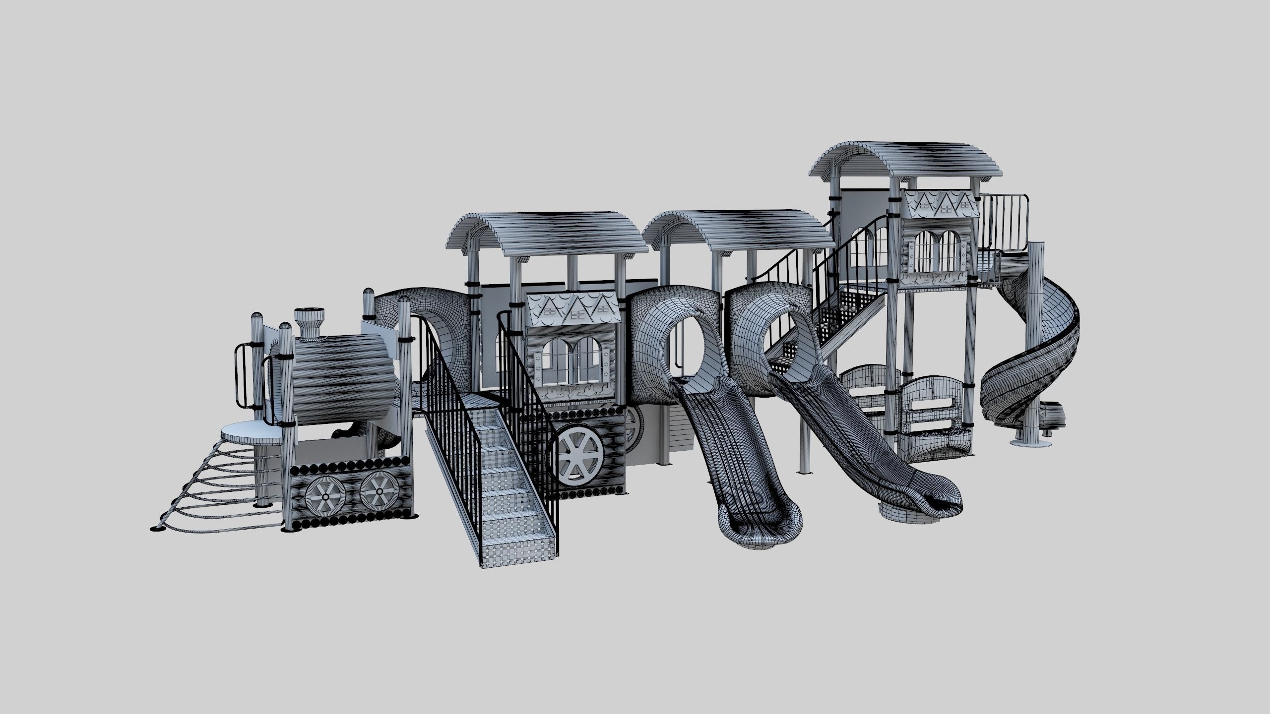 Train Style Kid Playground 06 3D model_28