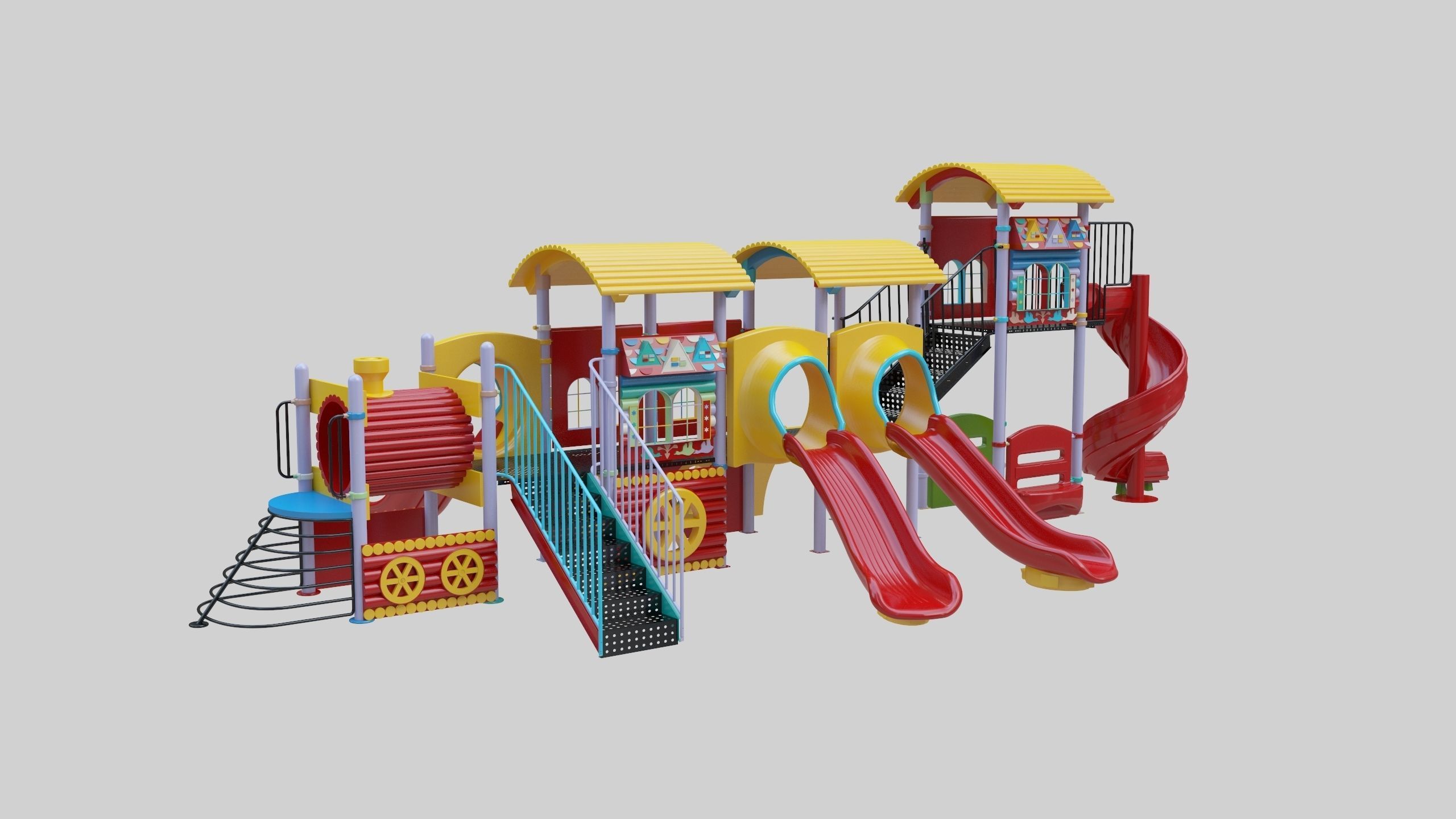 Train Style Kid Playground 06 3D model_6