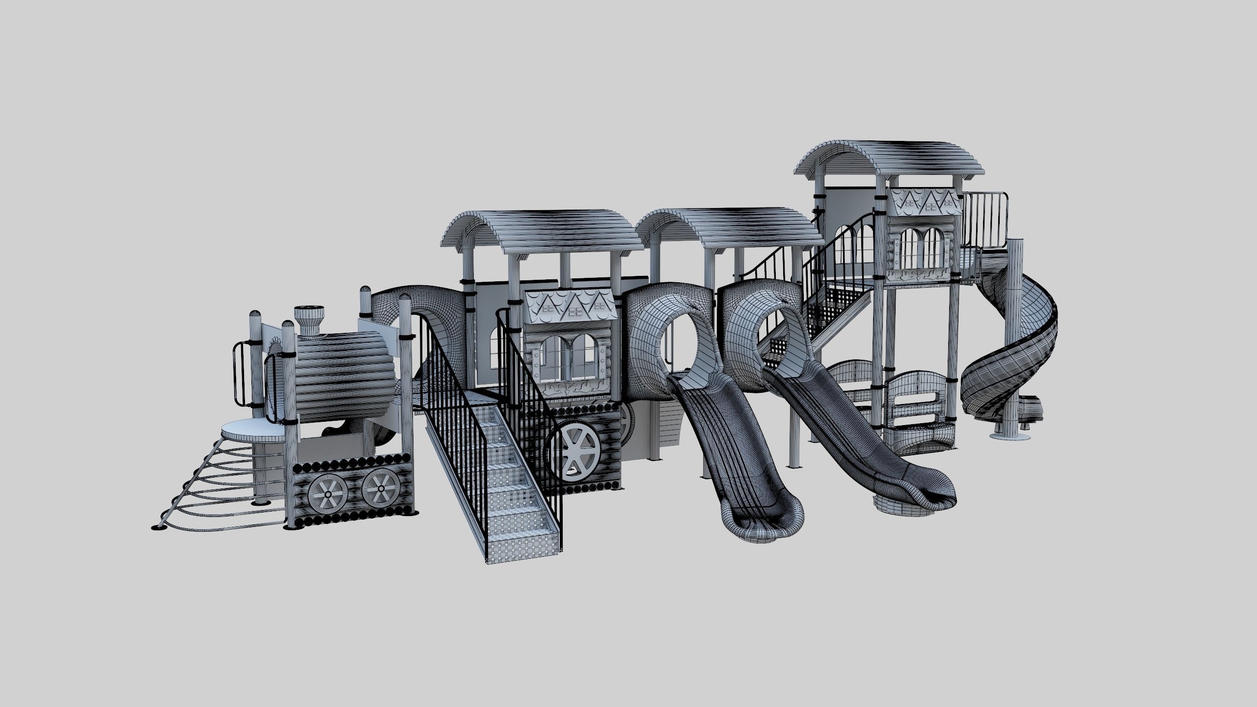 Train Style Kid Playground 06 3D model_29