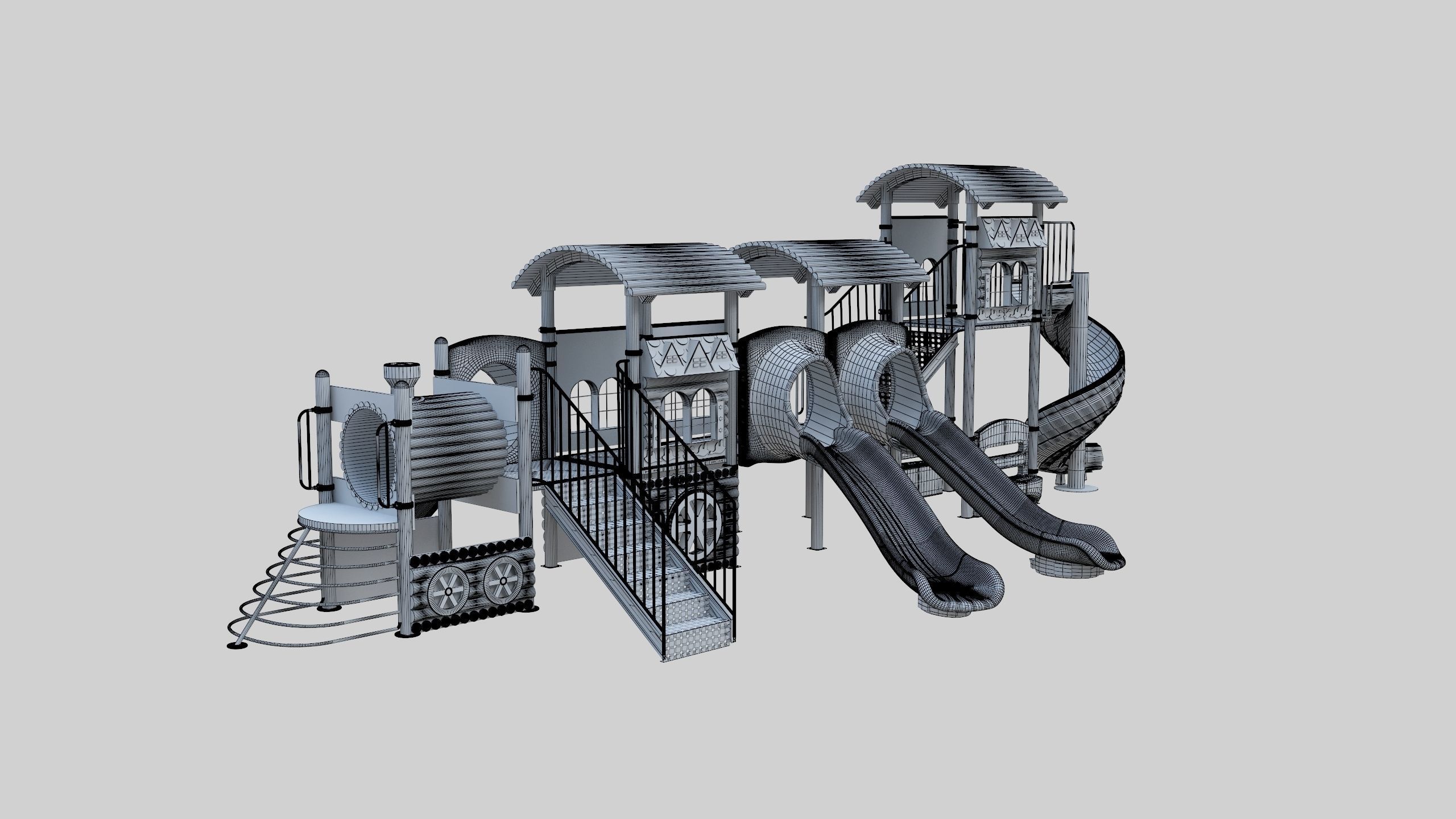 Train Style Kid Playground 06 3D model_31