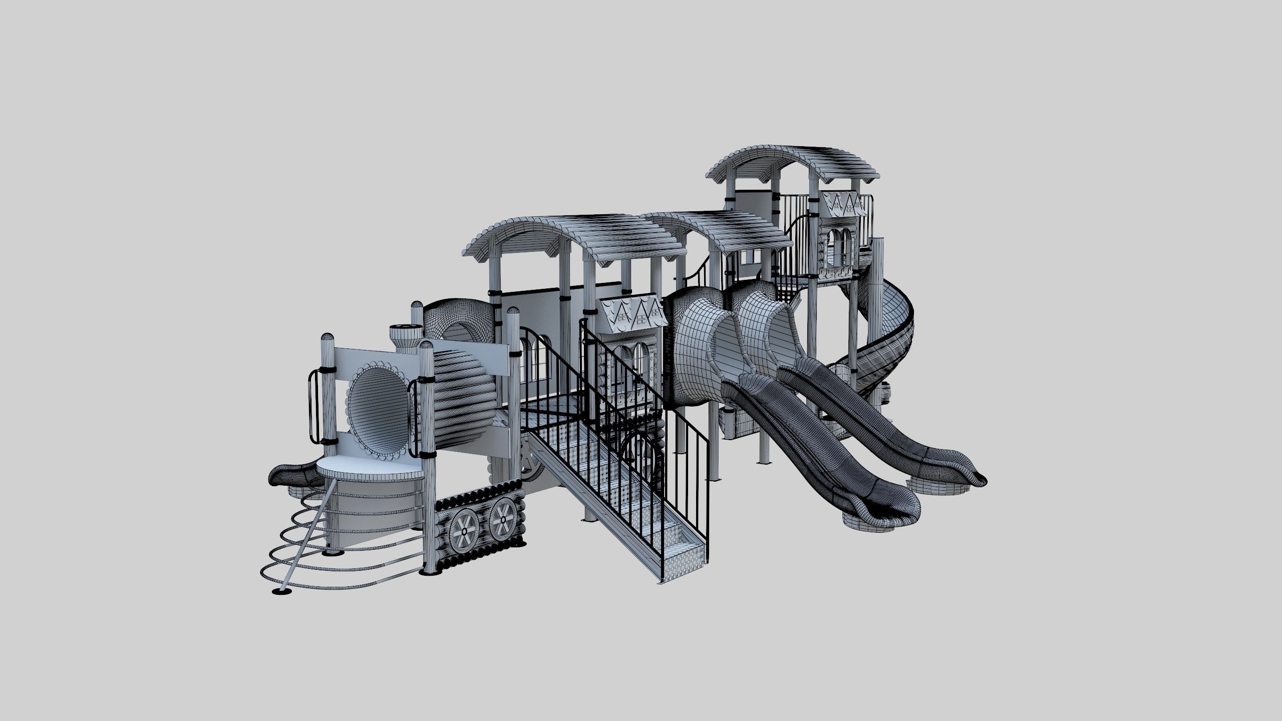 Train Style Kid Playground 06 3D model_32