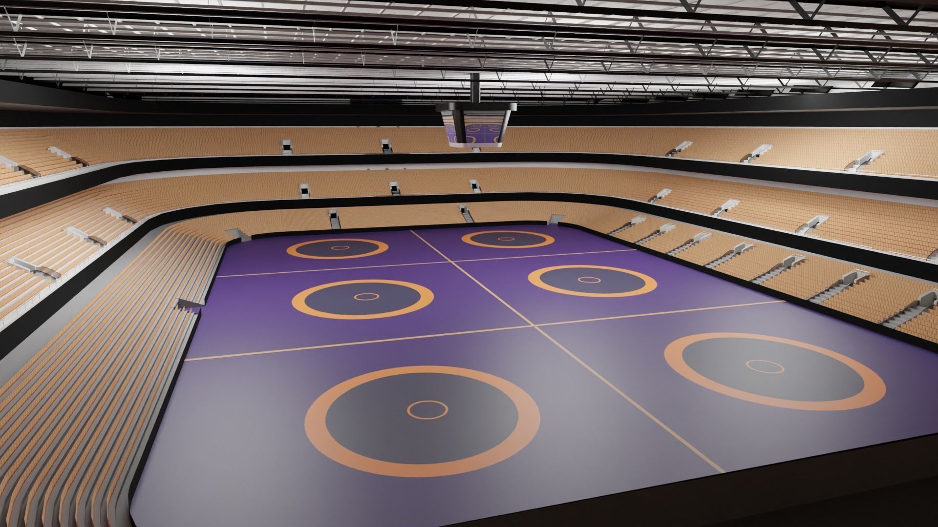 Wrestling Stadium Low-poly 3D model_1
