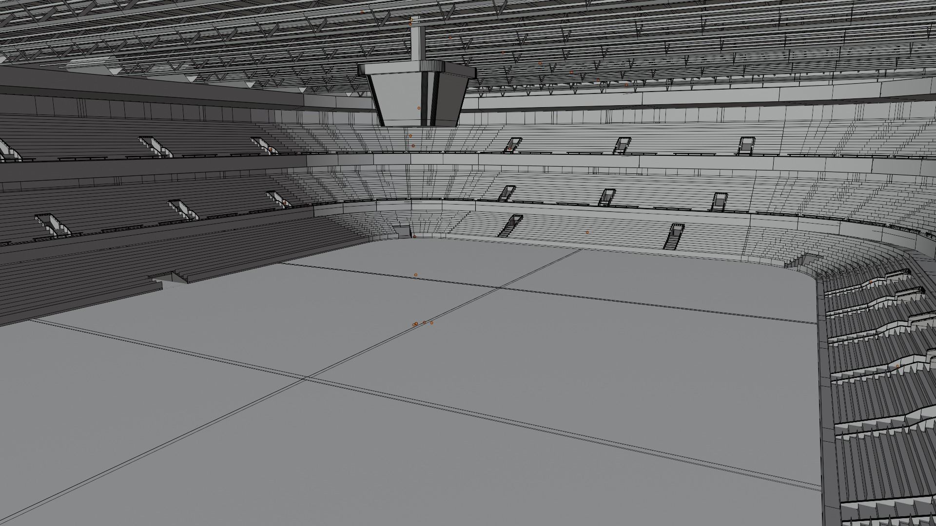 Wrestling Stadium Low-poly 3D model_9