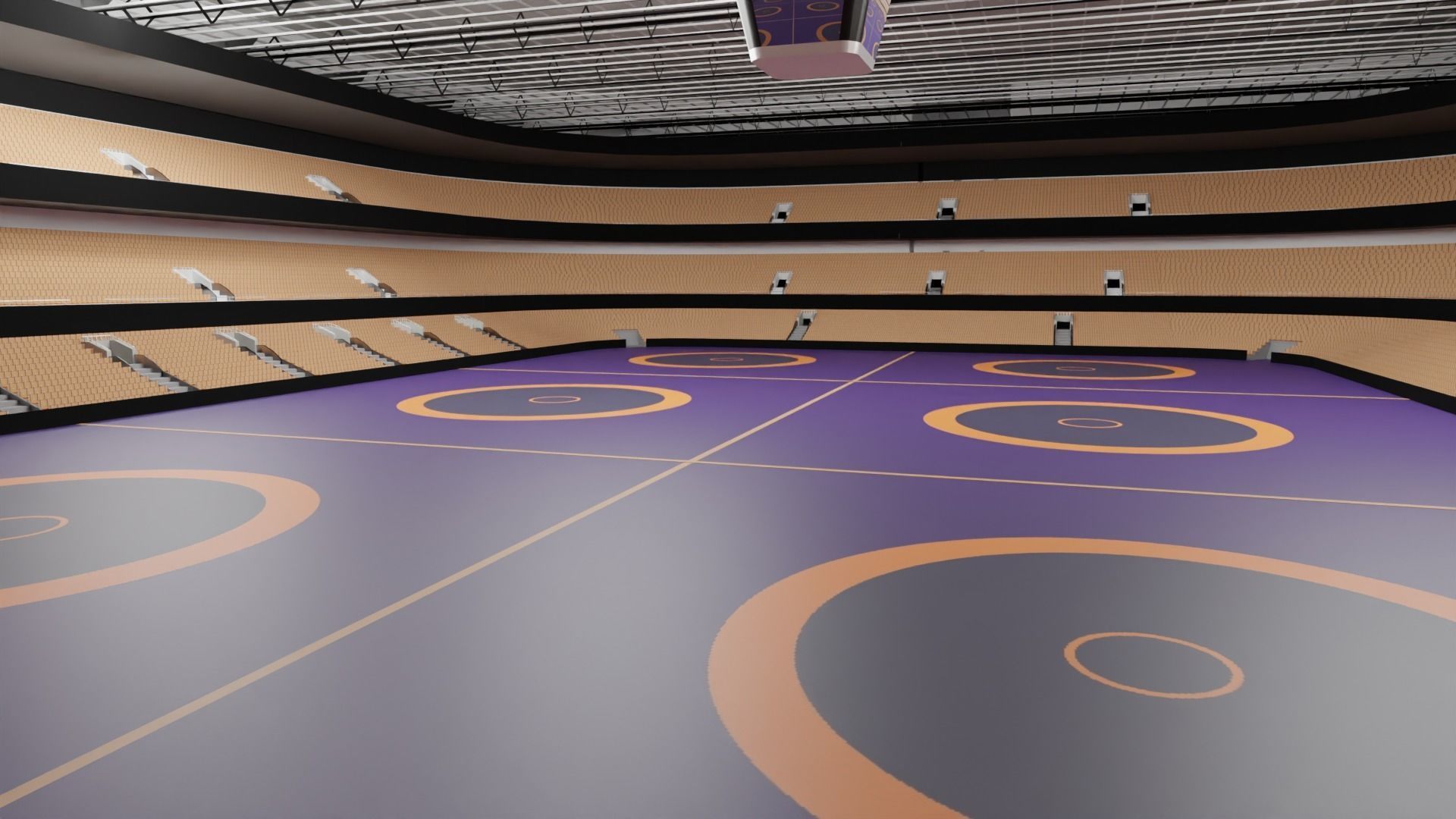 Wrestling Stadium Low-poly 3D model_2