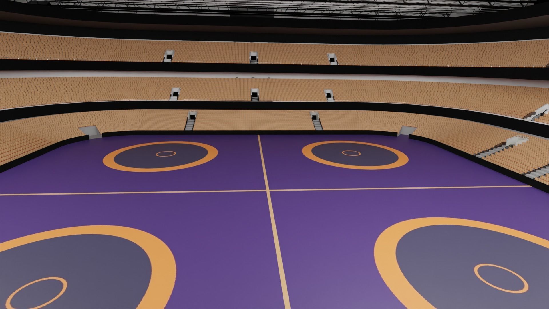 Wrestling Stadium Low-poly 3D model_4