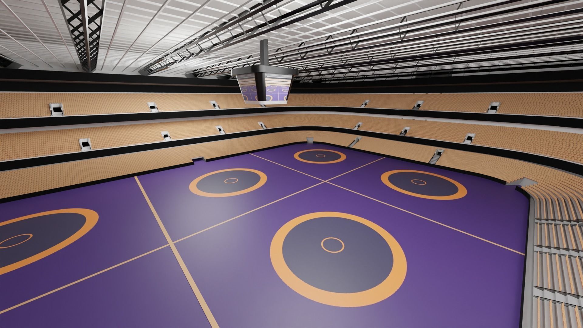 Wrestling Stadium Low-poly 3D model_5