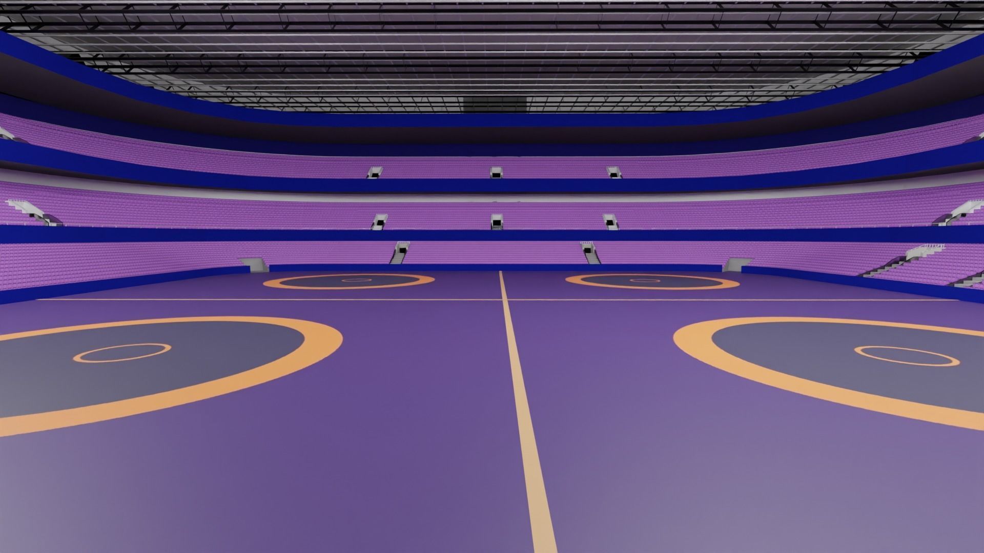 Wrestling Stadium Low-poly 3D model_6