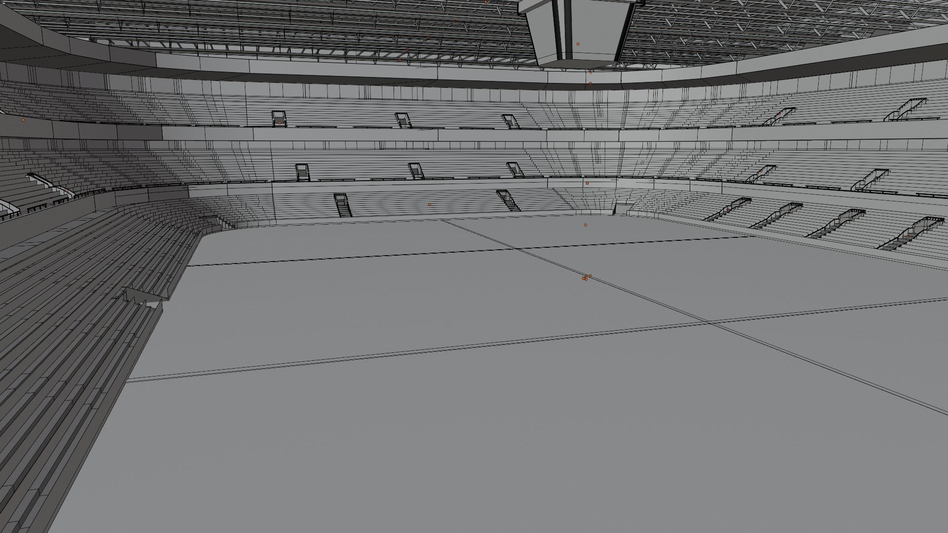 Wrestling Stadium Low-poly 3D model_8