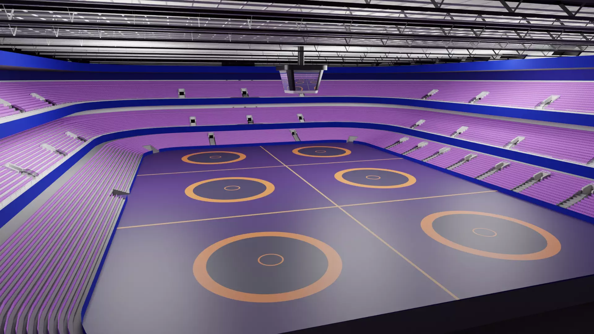 Wrestling Stadium Low-poly 3D model_0