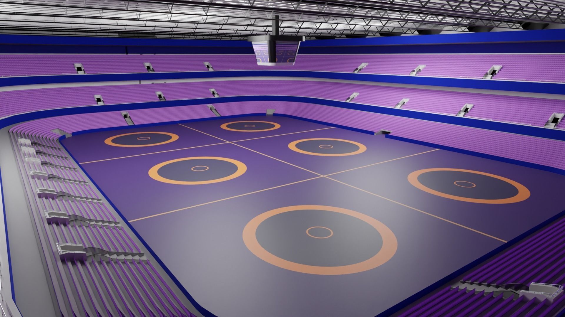 Wrestling Stadium Low-poly 3D model_3
