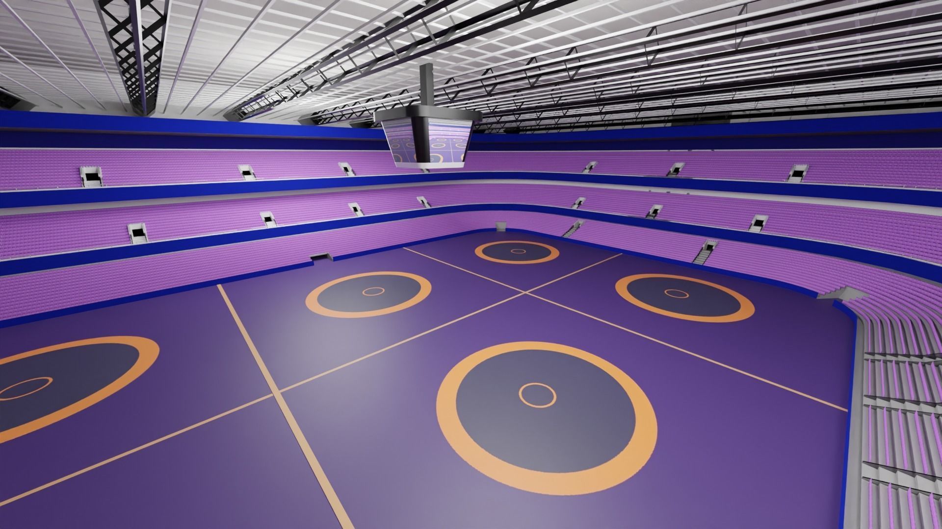 Wrestling Stadium Low-poly 3D model_5