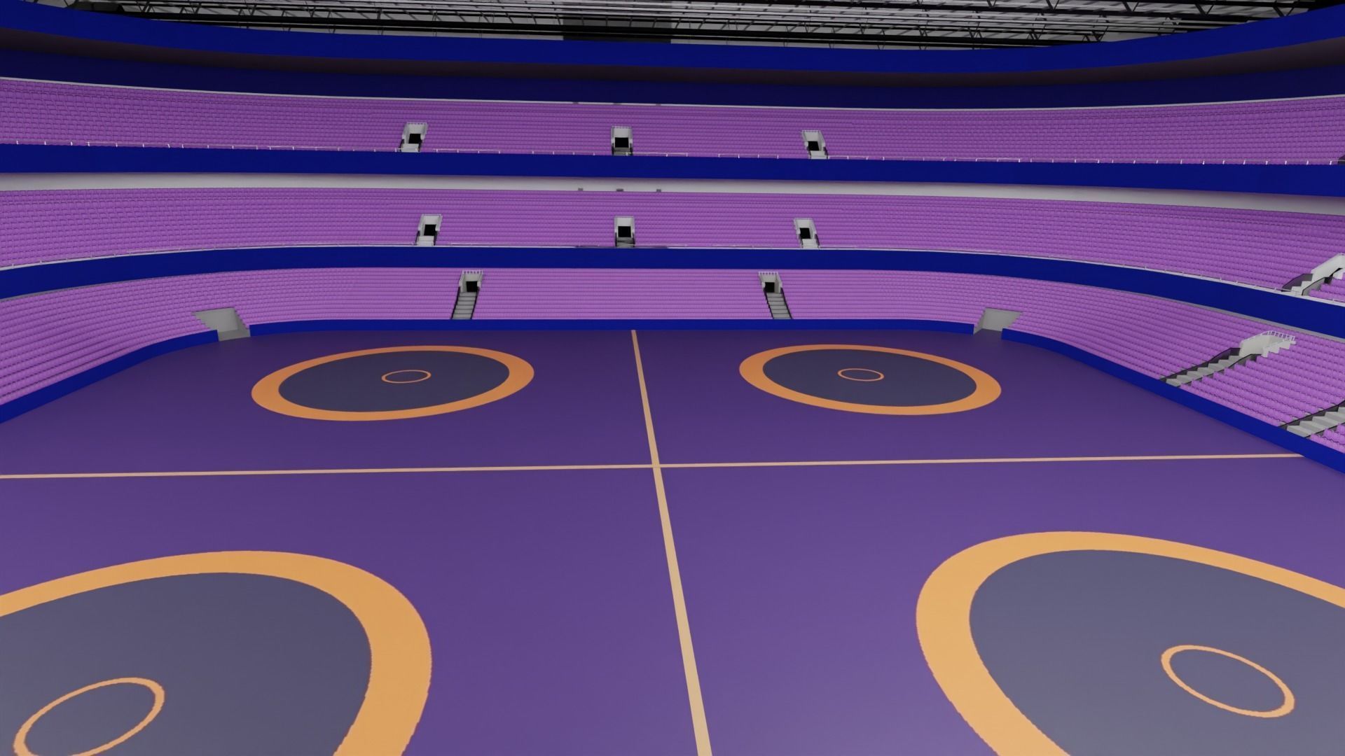 Wrestling Stadium Low-poly 3D model_4