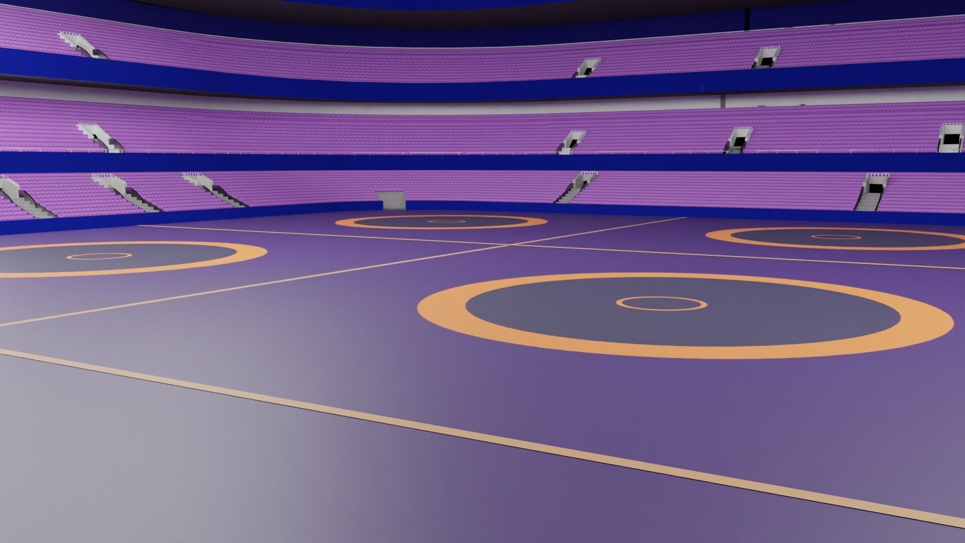 Wrestling Stadium Low-poly 3D model_7