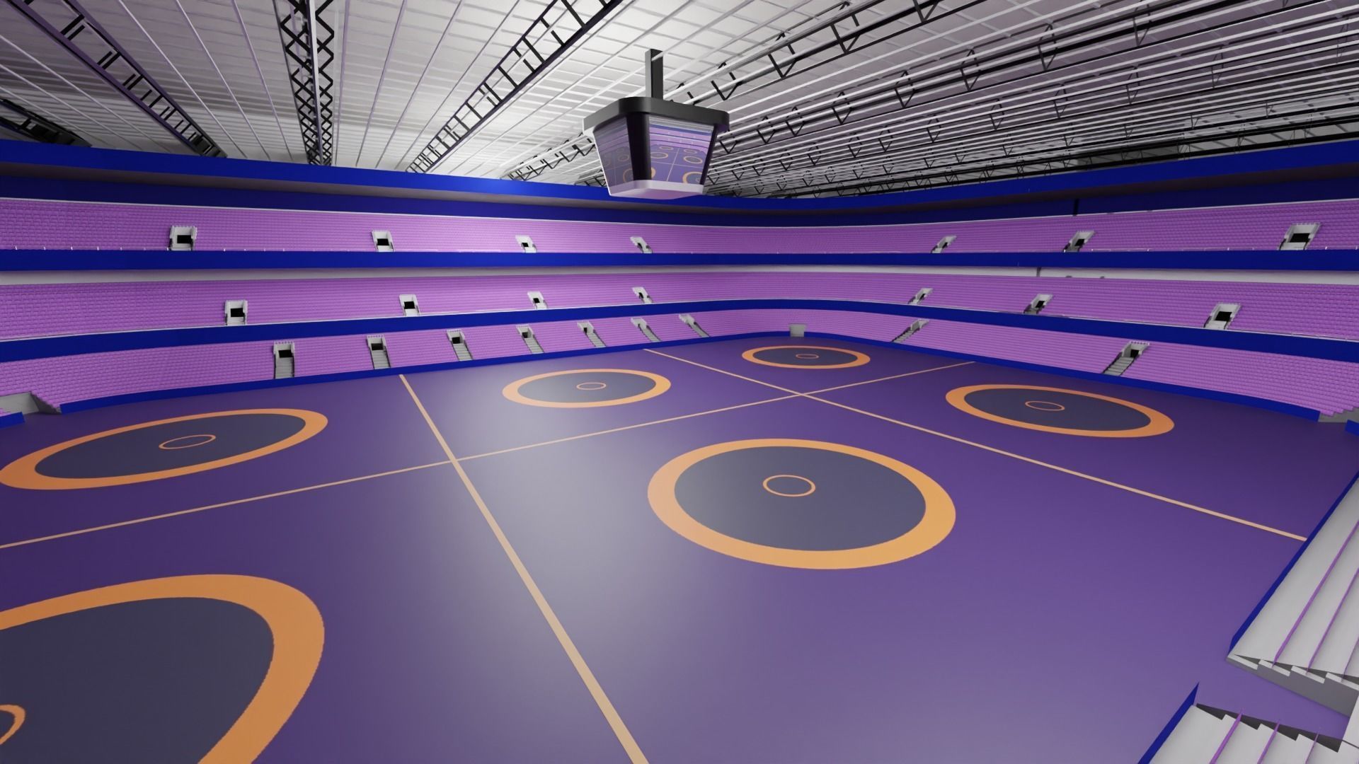 Wrestling Stadium Low-poly 3D model_2