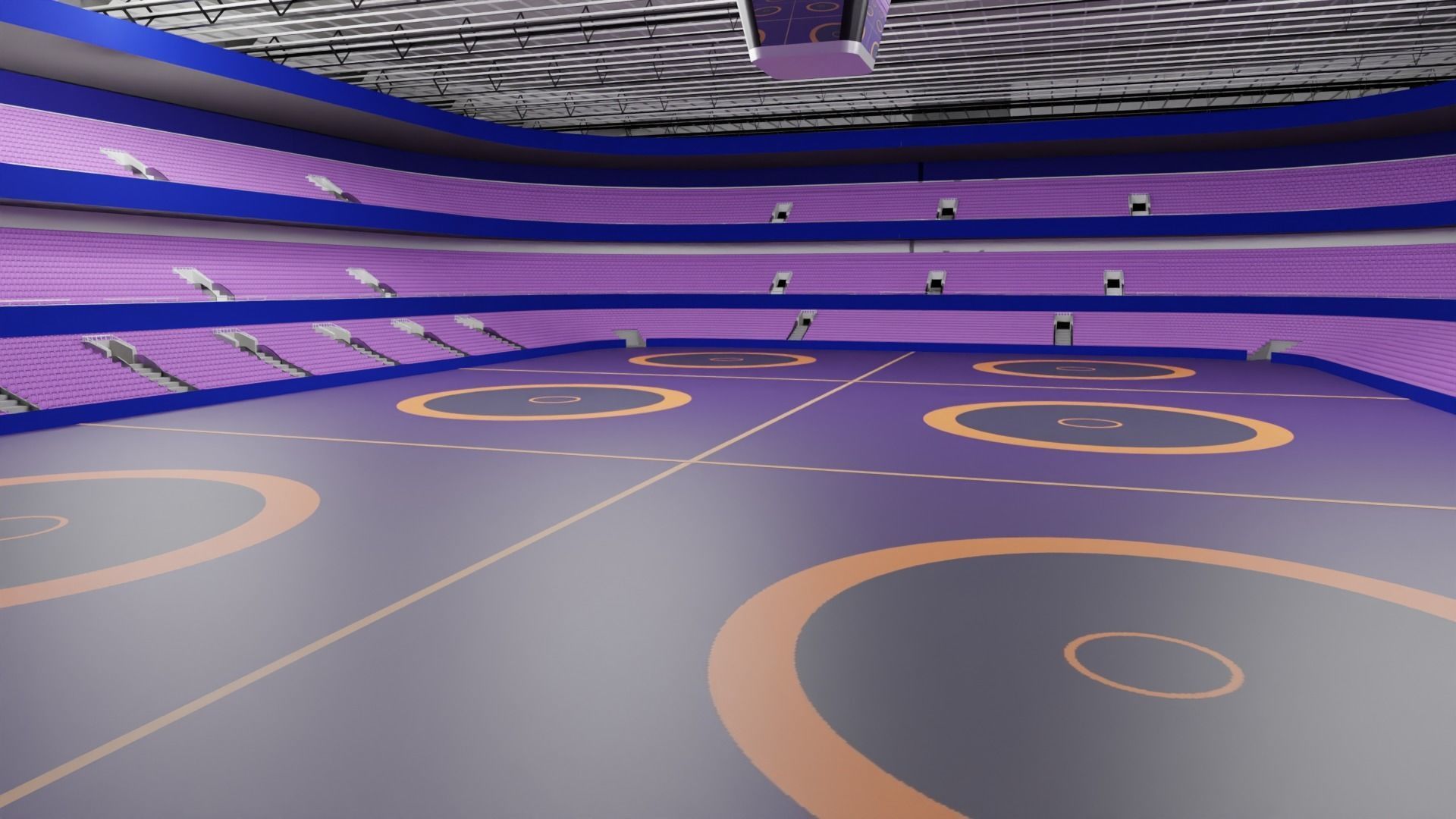 Wrestling Stadium Low-poly 3D model_1