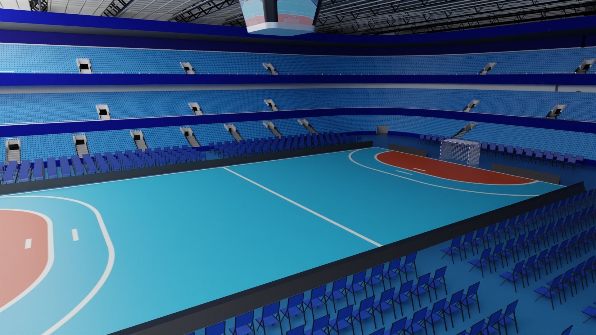 Handball Stadium Low-poly 3D model_2