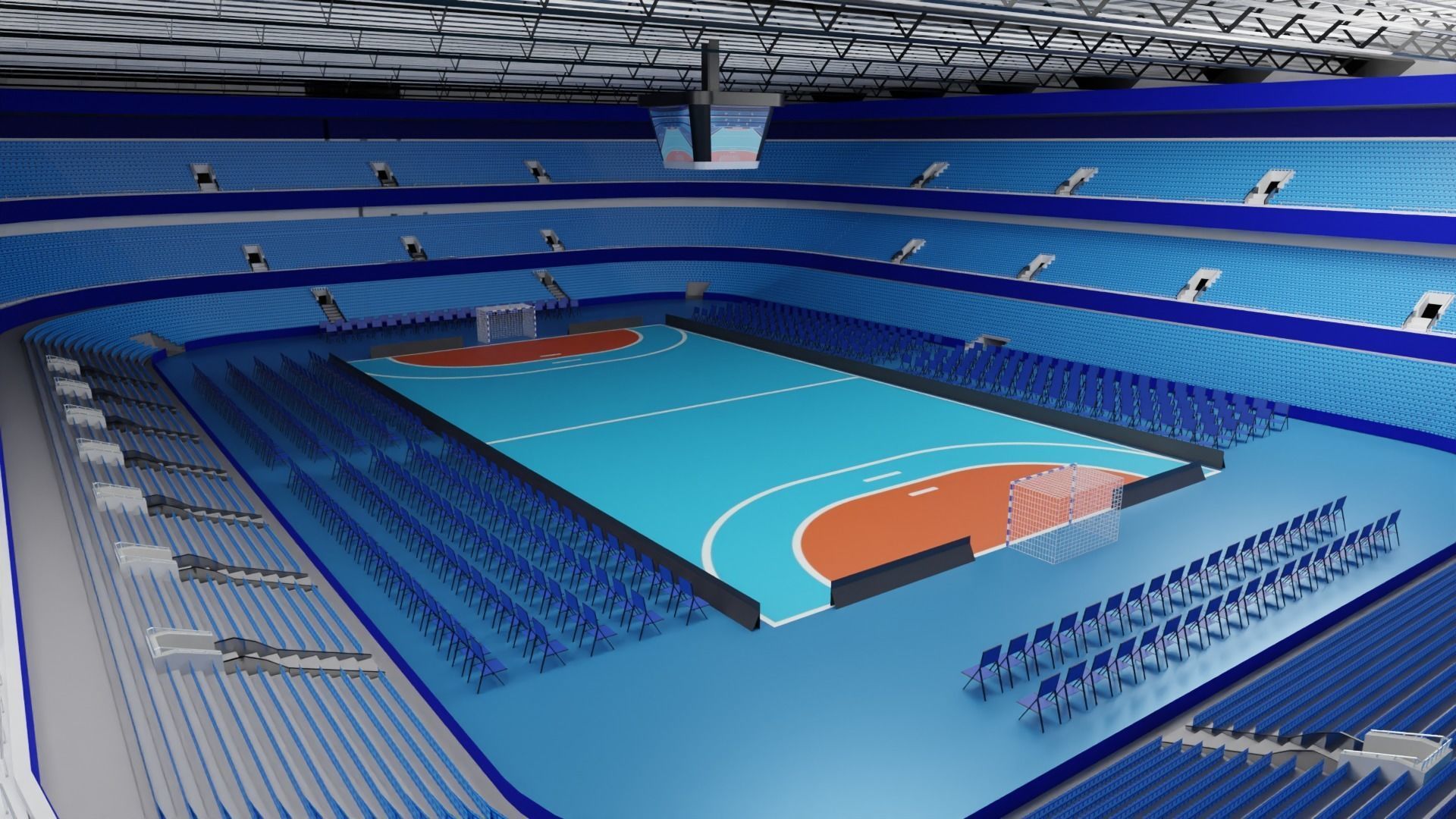 Handball Stadium Low-poly 3D model_3
