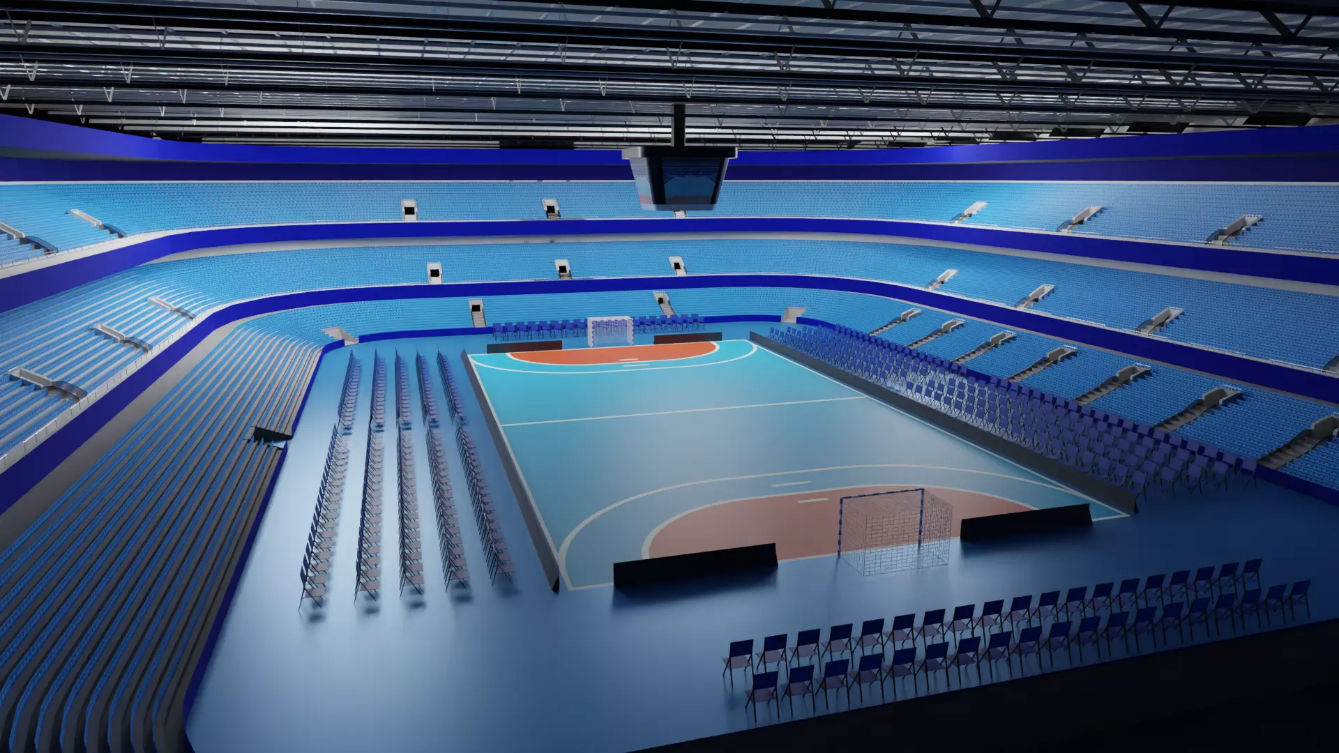 Handball Stadium Low-poly 3D model_0