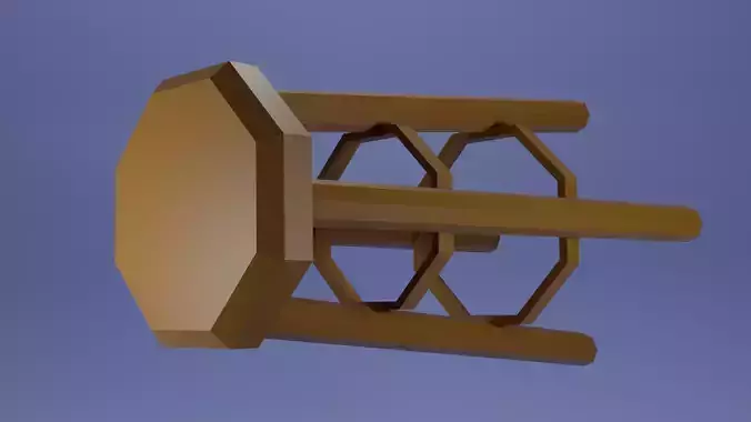 Low Poly Stool octagonal table with four legs