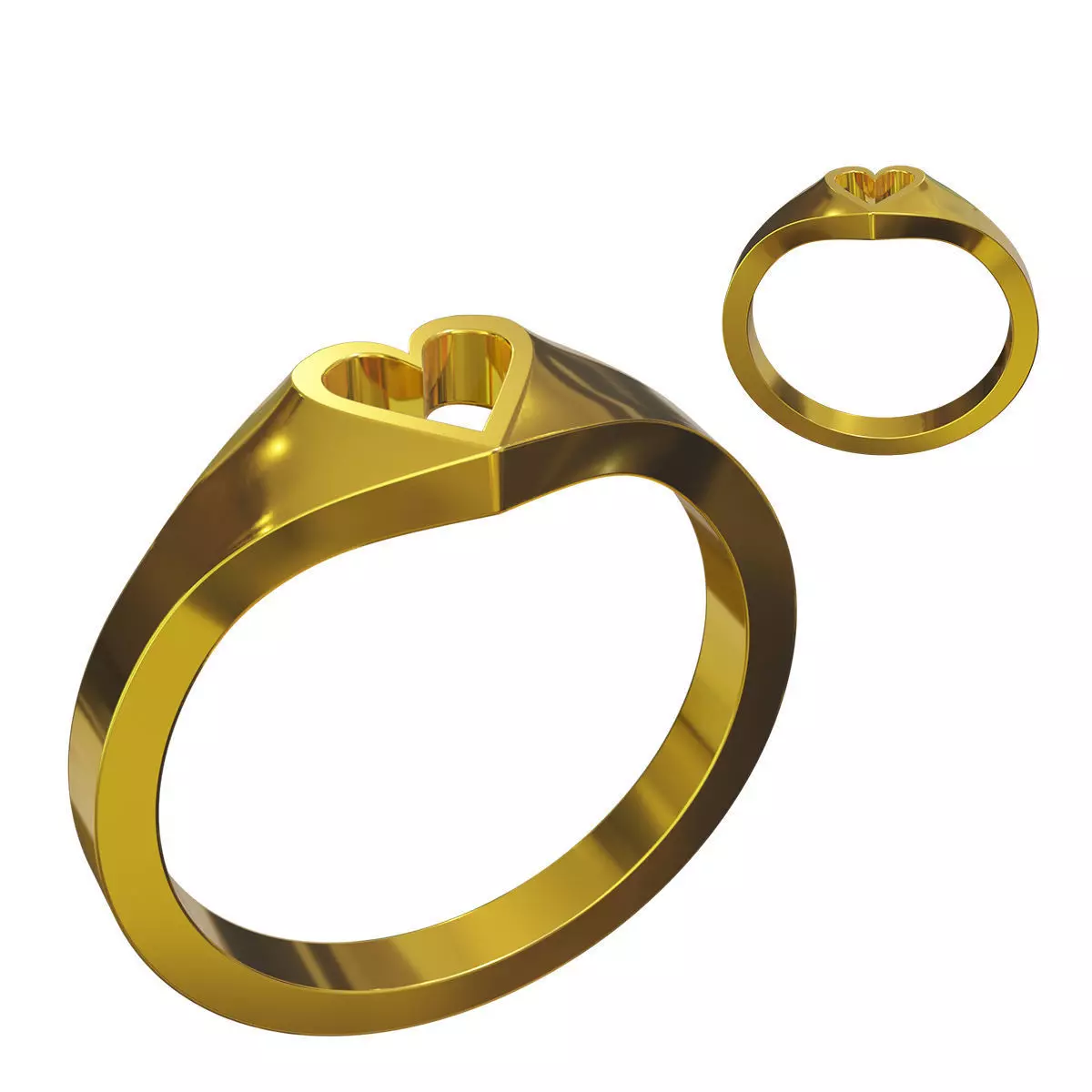 Simple Ring Heart Type 9 3D print model