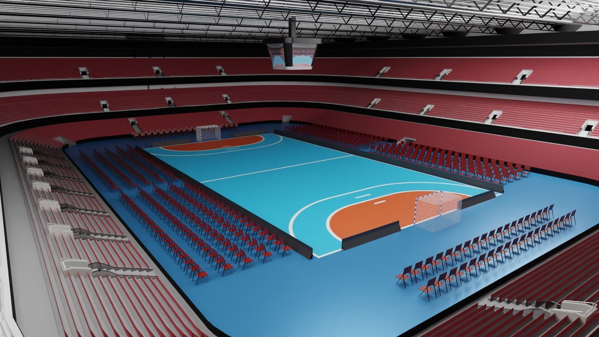 Handball Stadium Low-poly 3D model_3