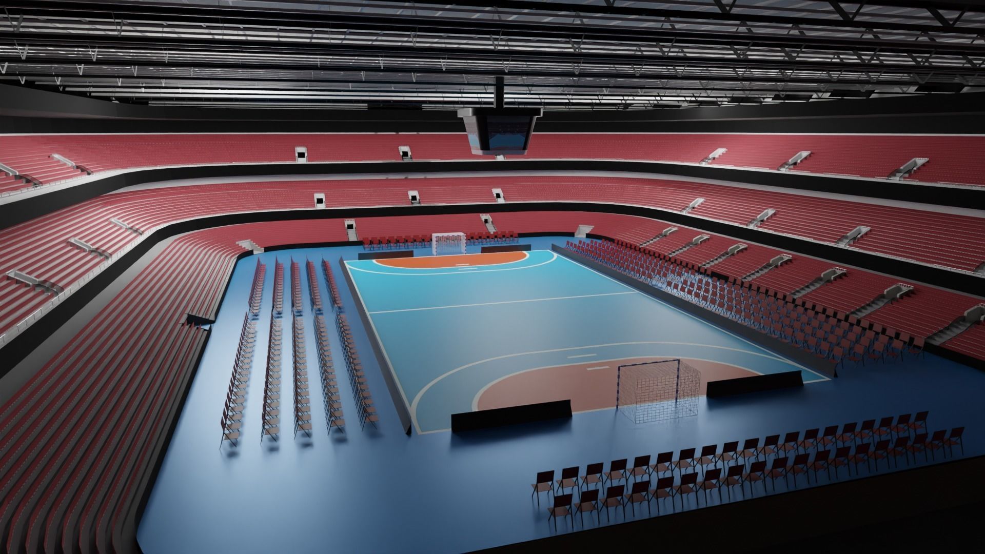 Handball Stadium Low-poly 3D model_1