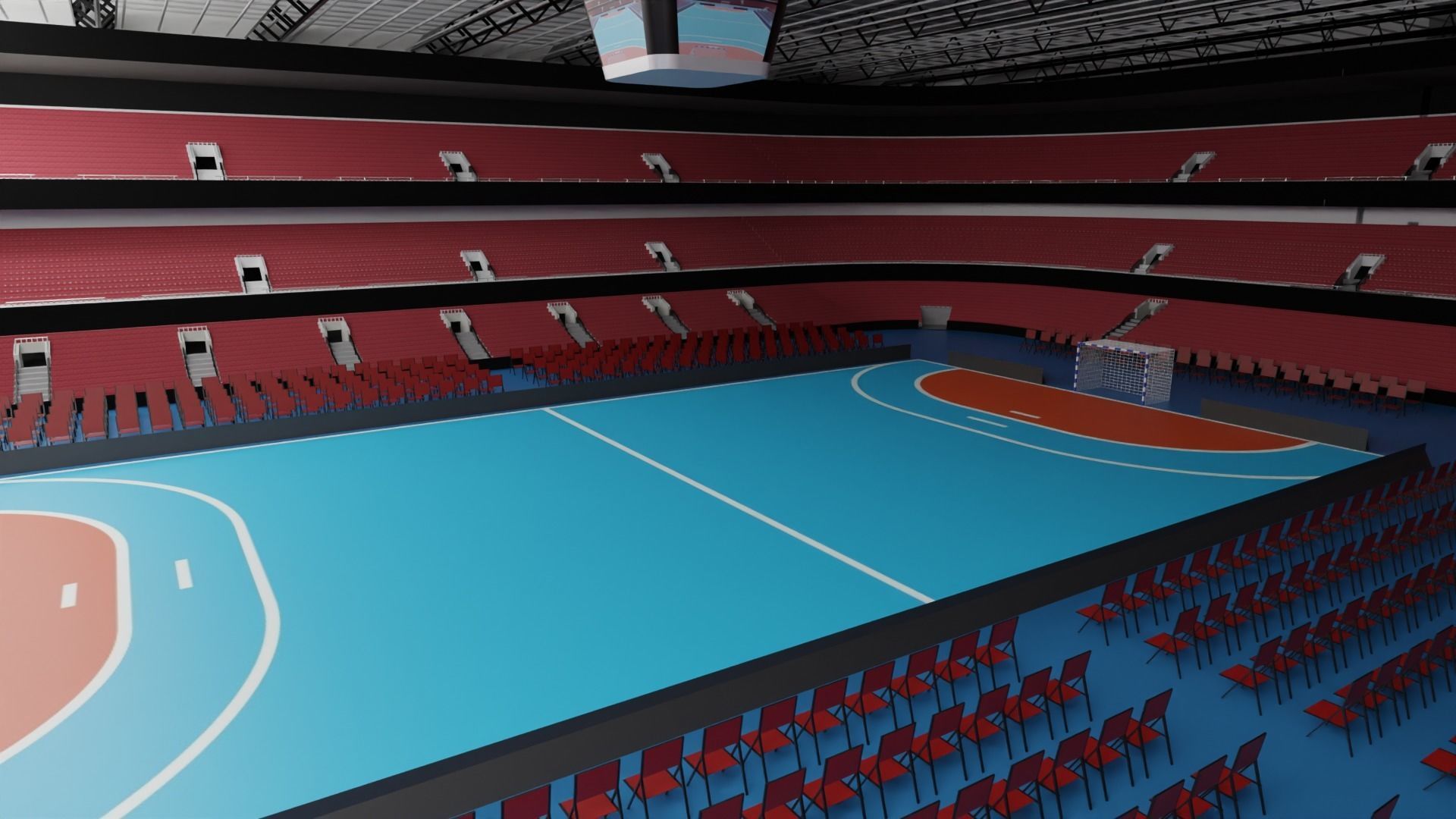 Handball Stadium Low-poly 3D model_2