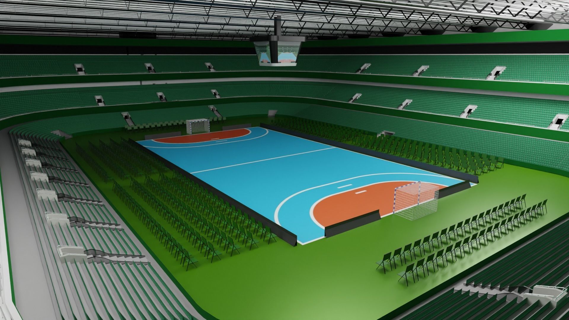 Handball Stadium Low-poly 3D model_3